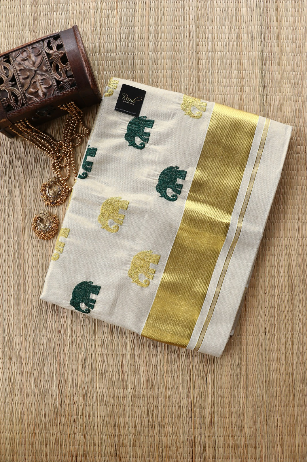 ELEPHANT EMBROIDERY- DARK GREEN
