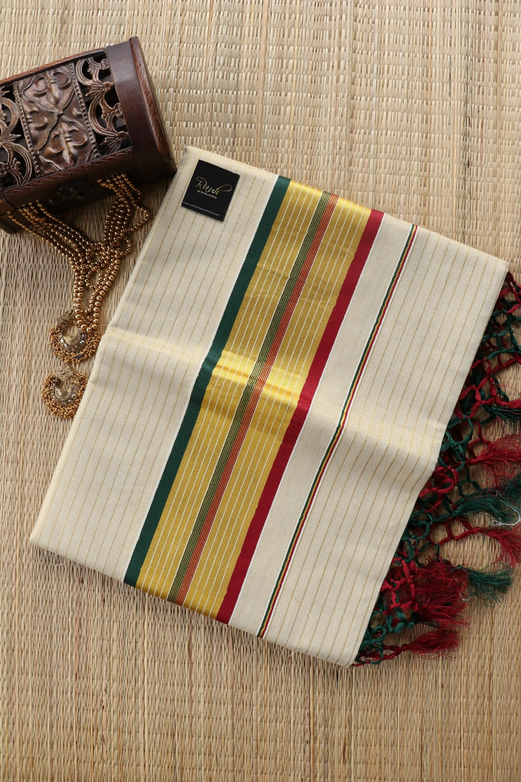 TISSUE STRIPE - MAROON AND GREEN