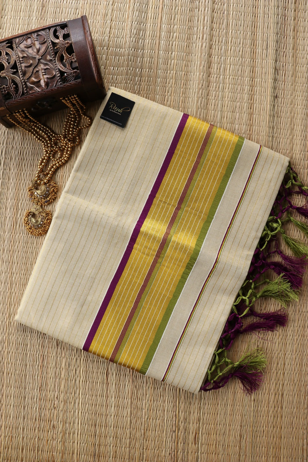 TISSUE STRIPE - PURPLE AND GREEN