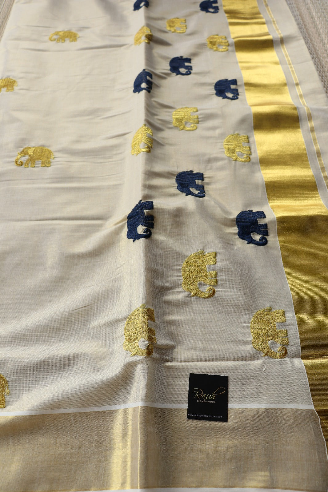 ELEPHANT EMBROIDERY- BLUE