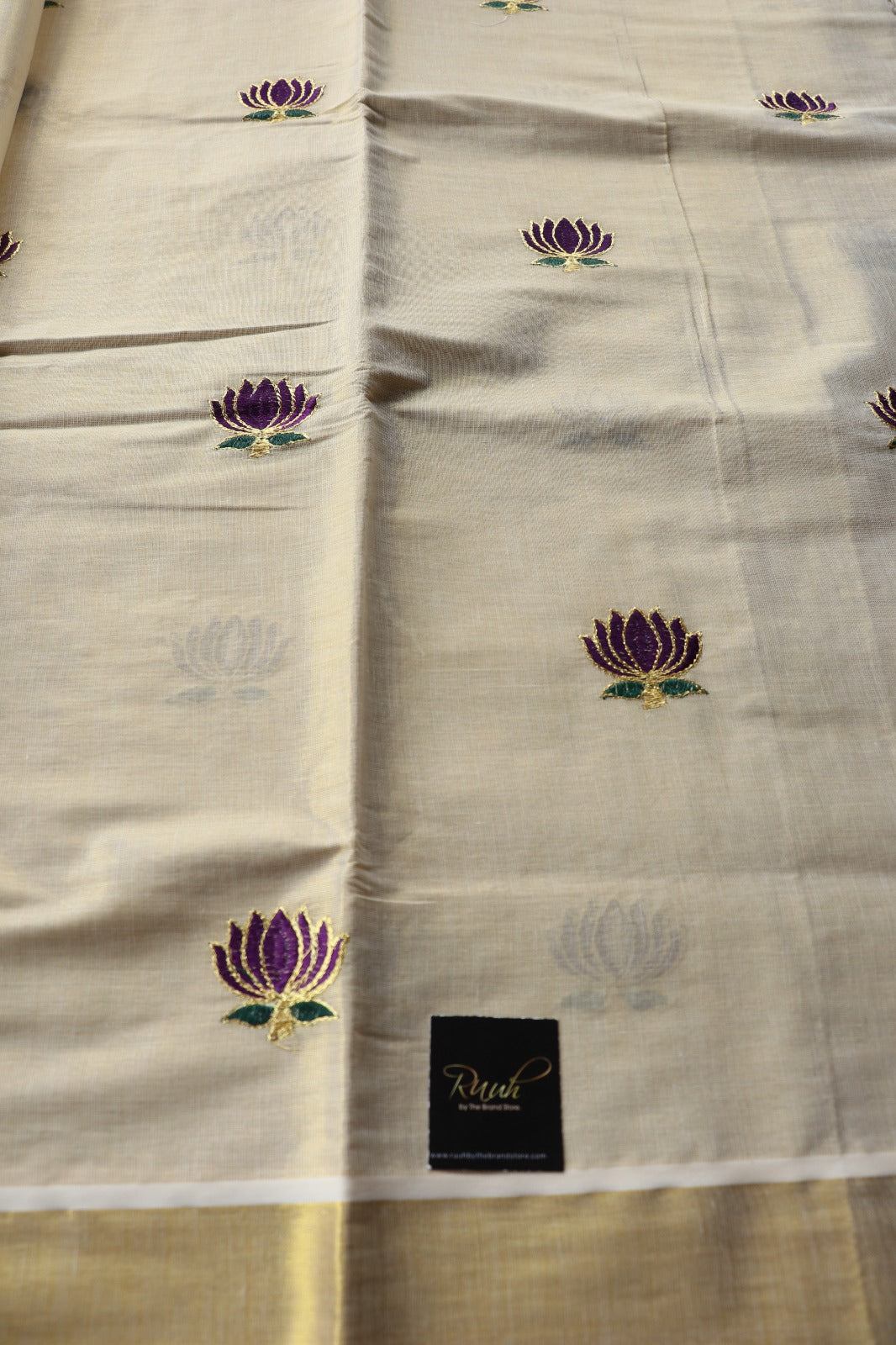 LOTUS EMBROIDERY- PURPLE & GOLD