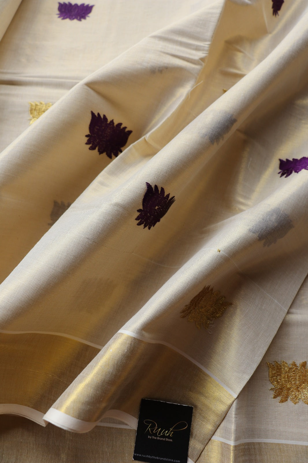 LOTUS EMBROIDERY - PURPLE & GOLD