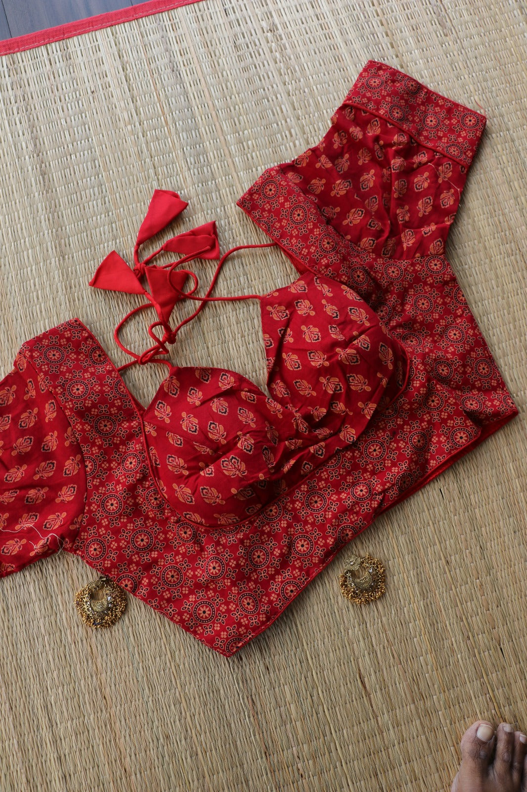 AJRAKH PRINTED COTTON BLOUSE