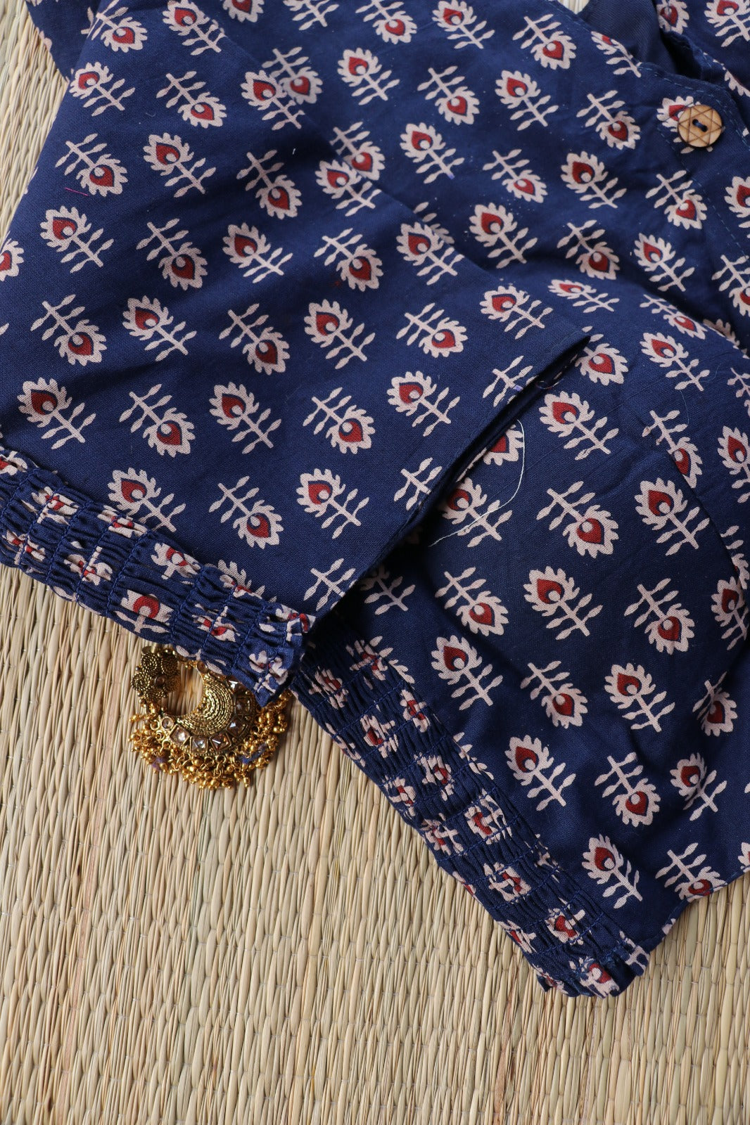AJRAKH PRINTED COTTON BLOUSE