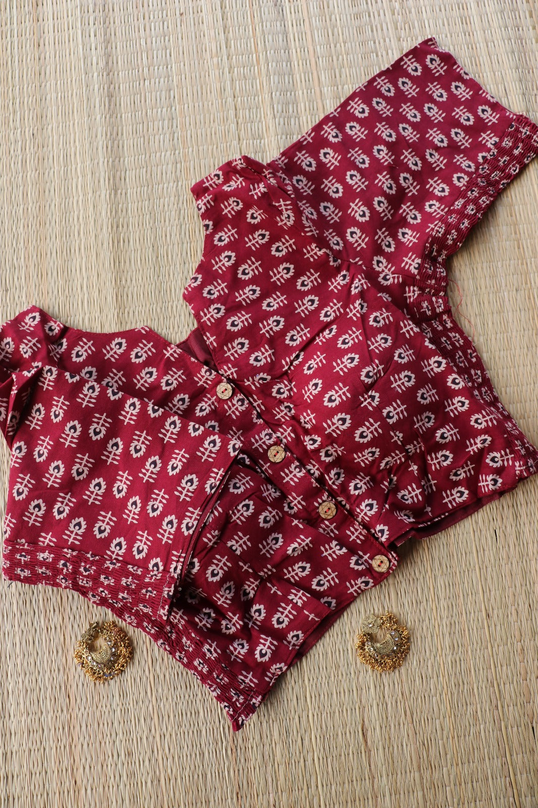 AJRAKH PRINTED COTTON BLOUSE