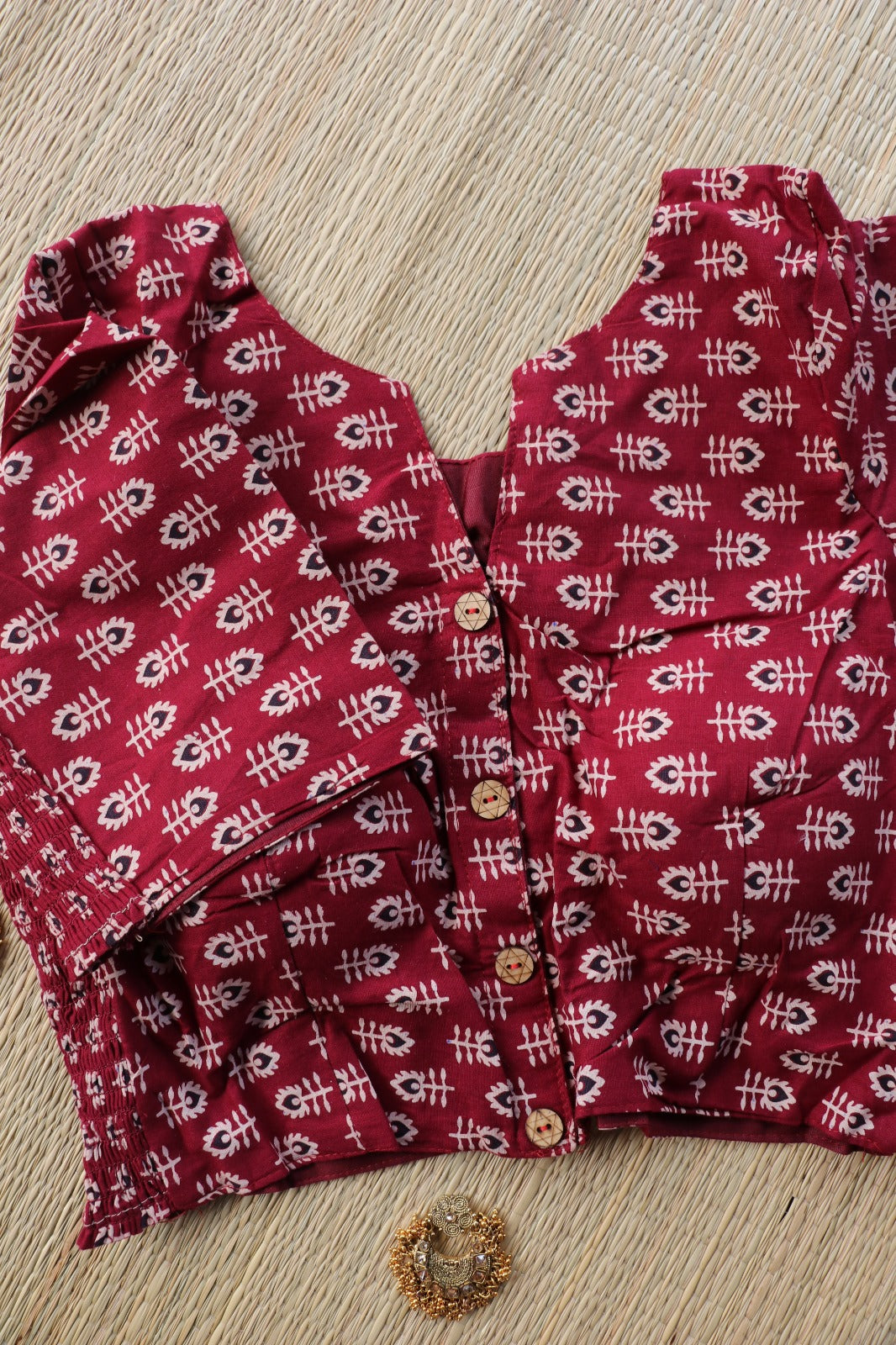 AJRAKH PRINTED COTTON BLOUSE