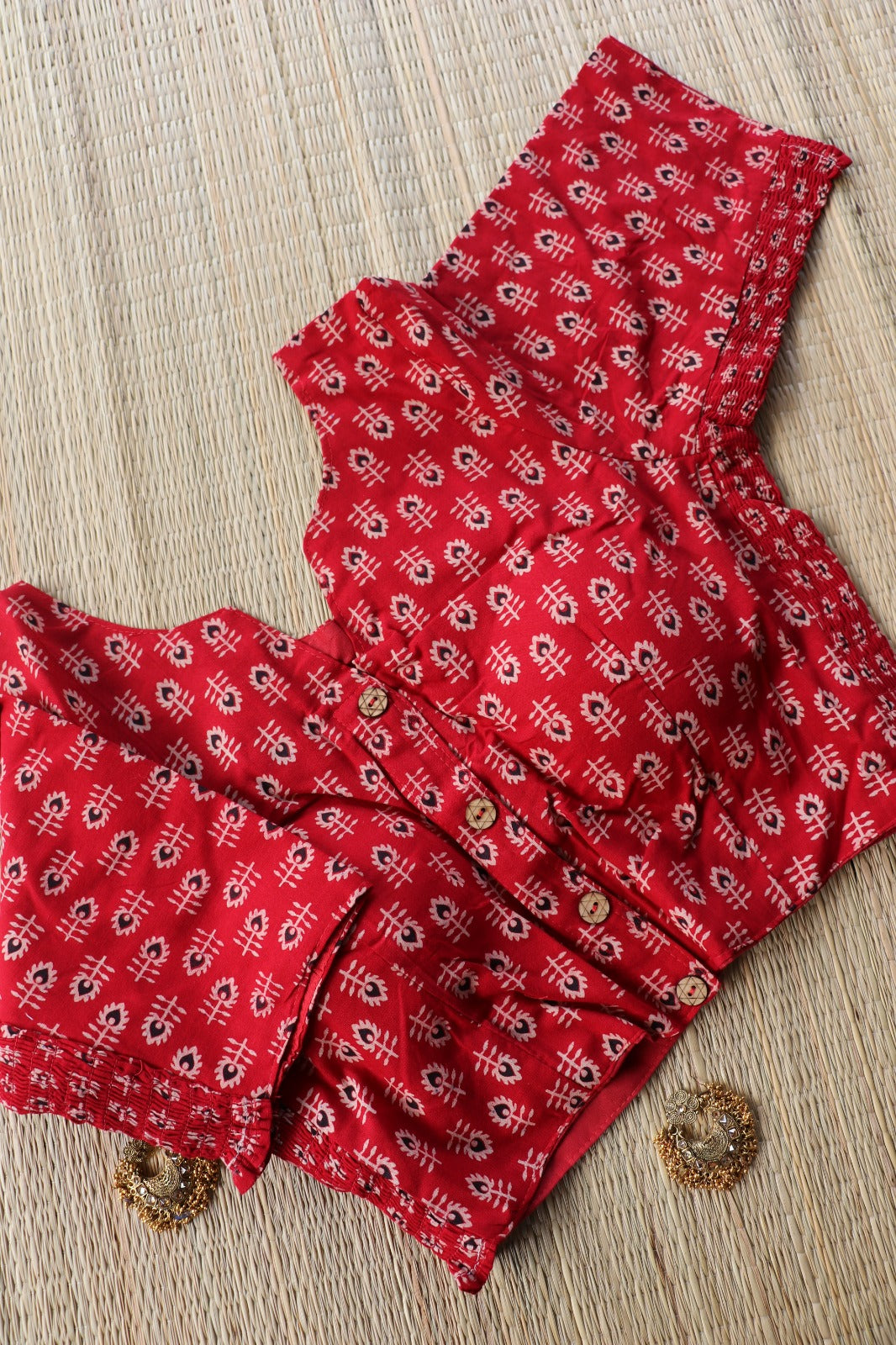 AJRAKH PRINTED COTTON BLOUSE