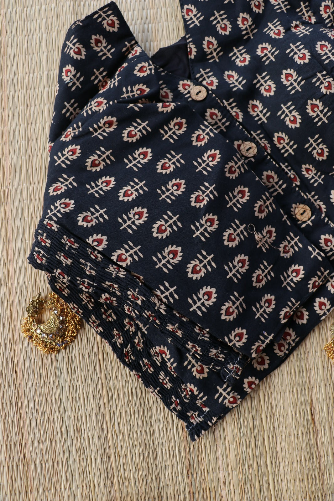 AJRAKH PRINTED COTTON BLOUSE