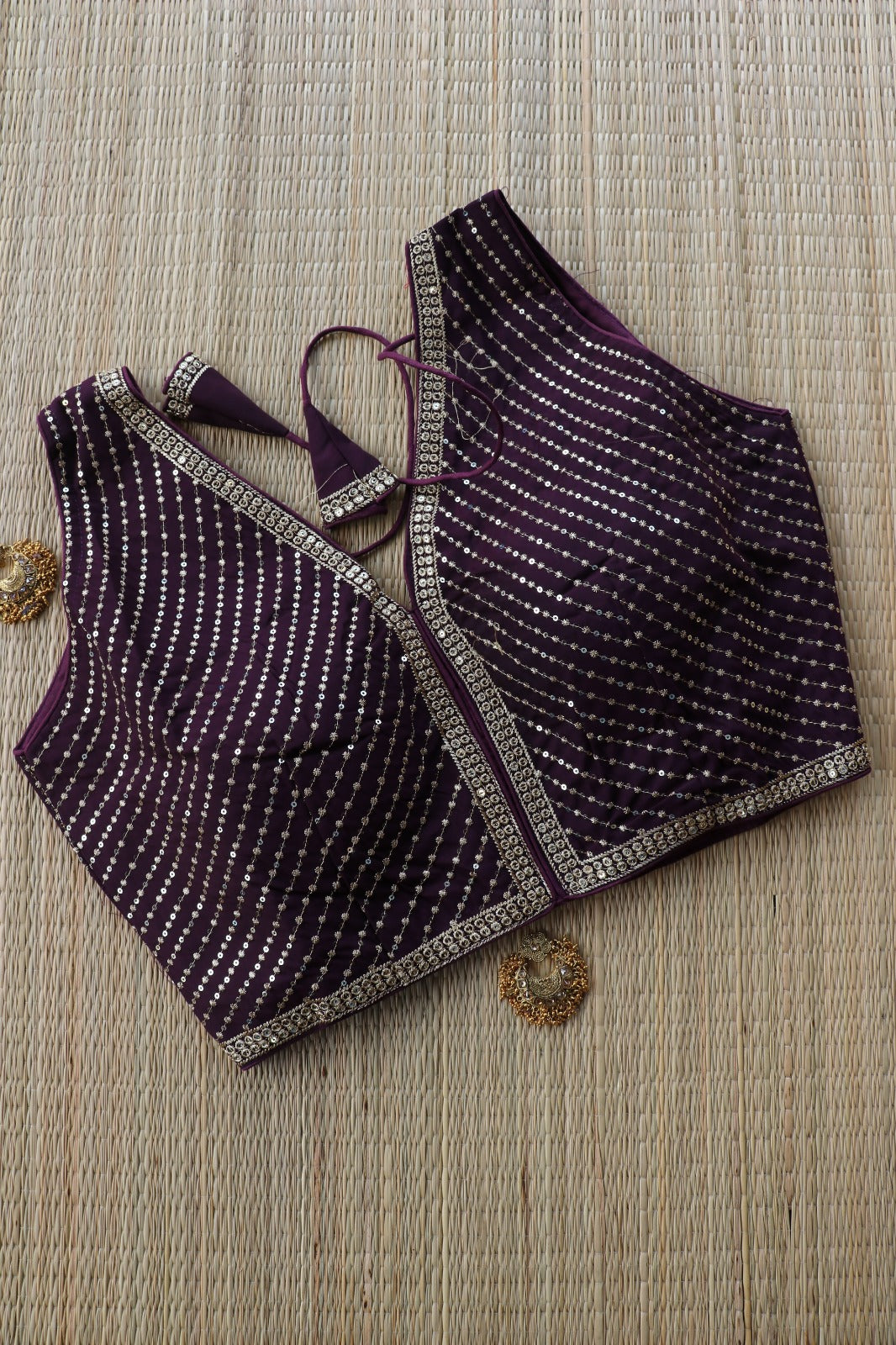 WINE V NECK BLOUSE