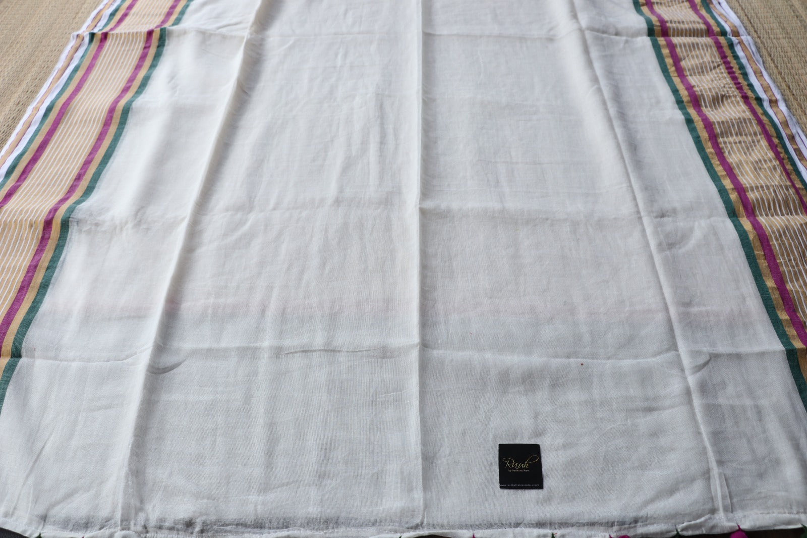 MUL COTTON SAREE WITH ZARI AND COLOUR BORDER- TBS26VC