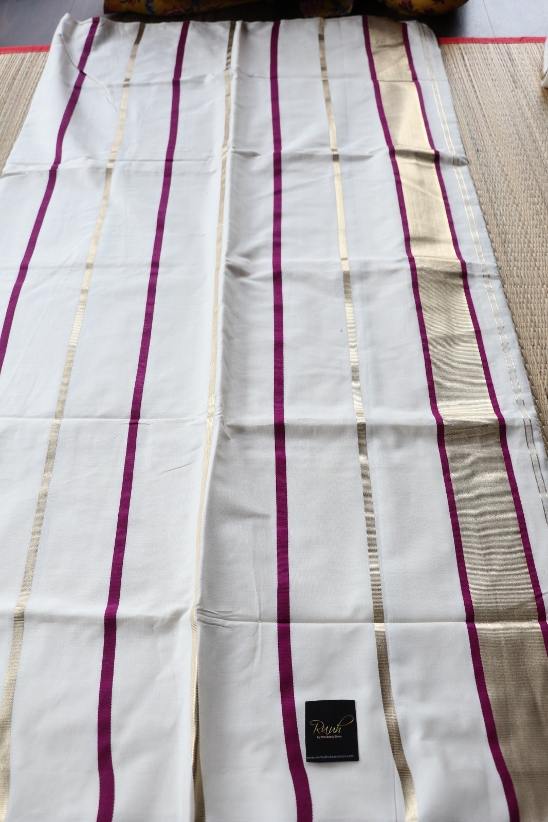 PREMIUM KERALA COTTON - GOLD MAGENTA