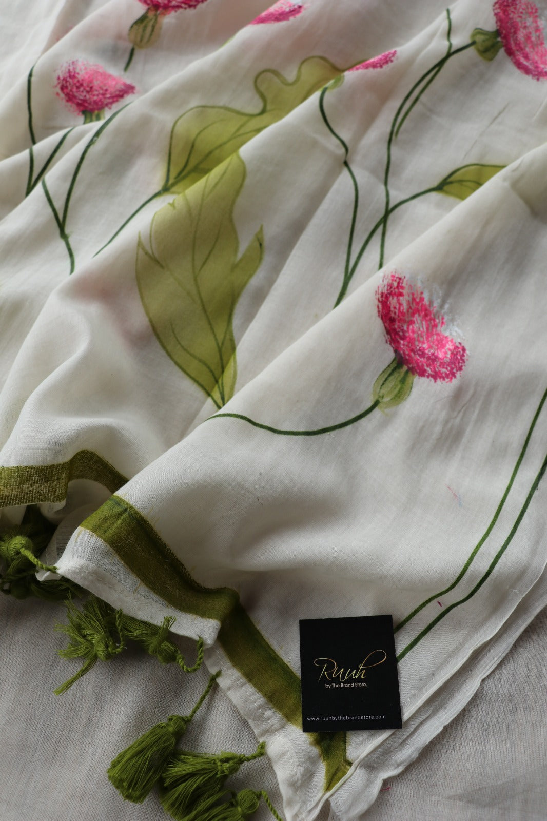 CARNATION HANDPAINT ON MULMUL COTTON