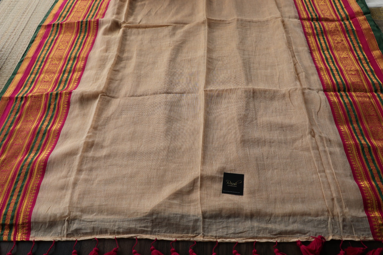 MULMUL COTTON SAREE WITH KANCHI BORDER - TBS26MKB