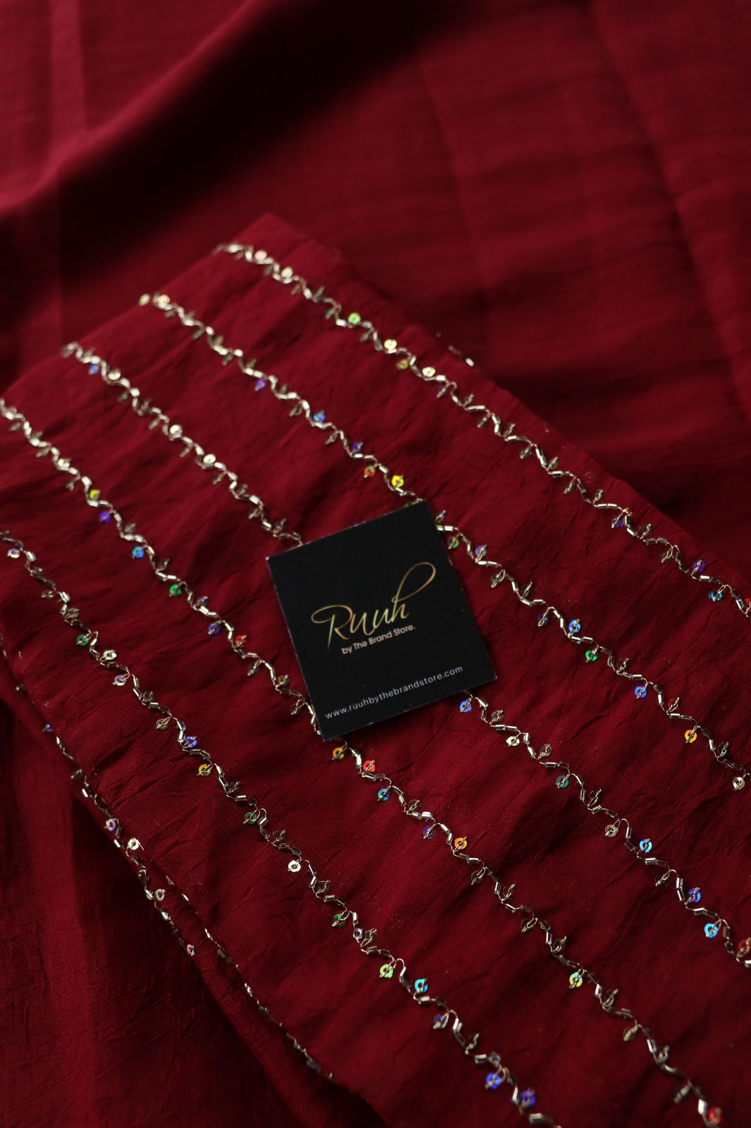 RANGOLI CRUSH SAREE-MAROON