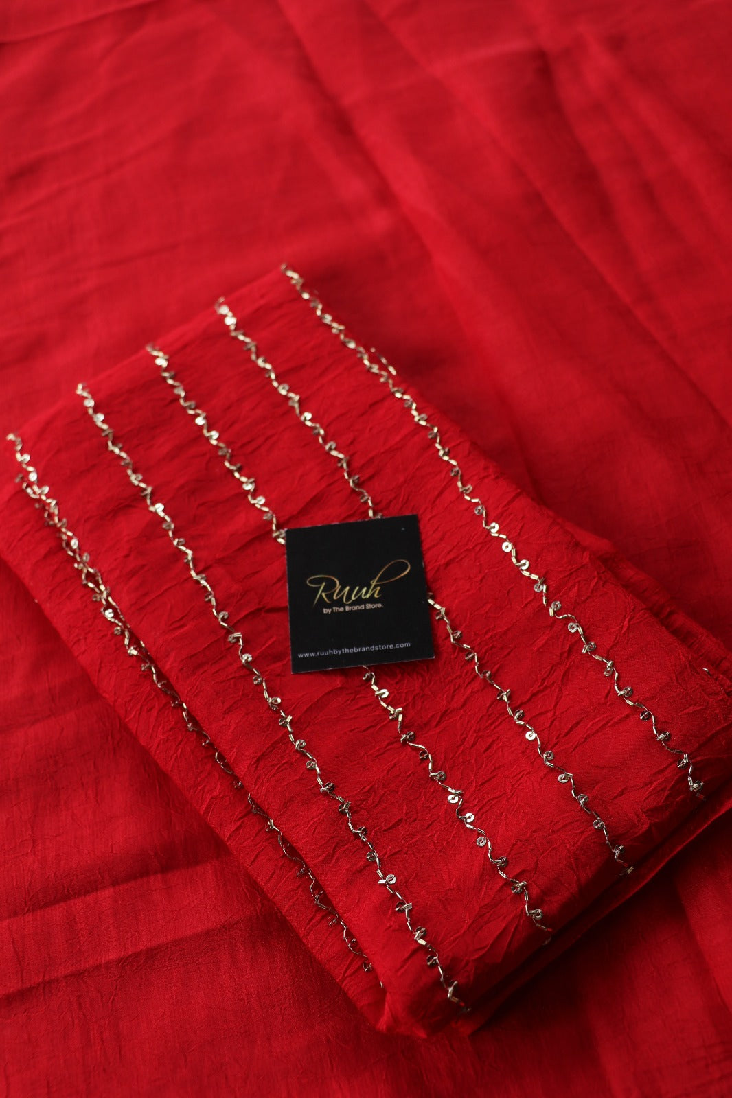 RANGOLI CRUSH SAREE - RED
