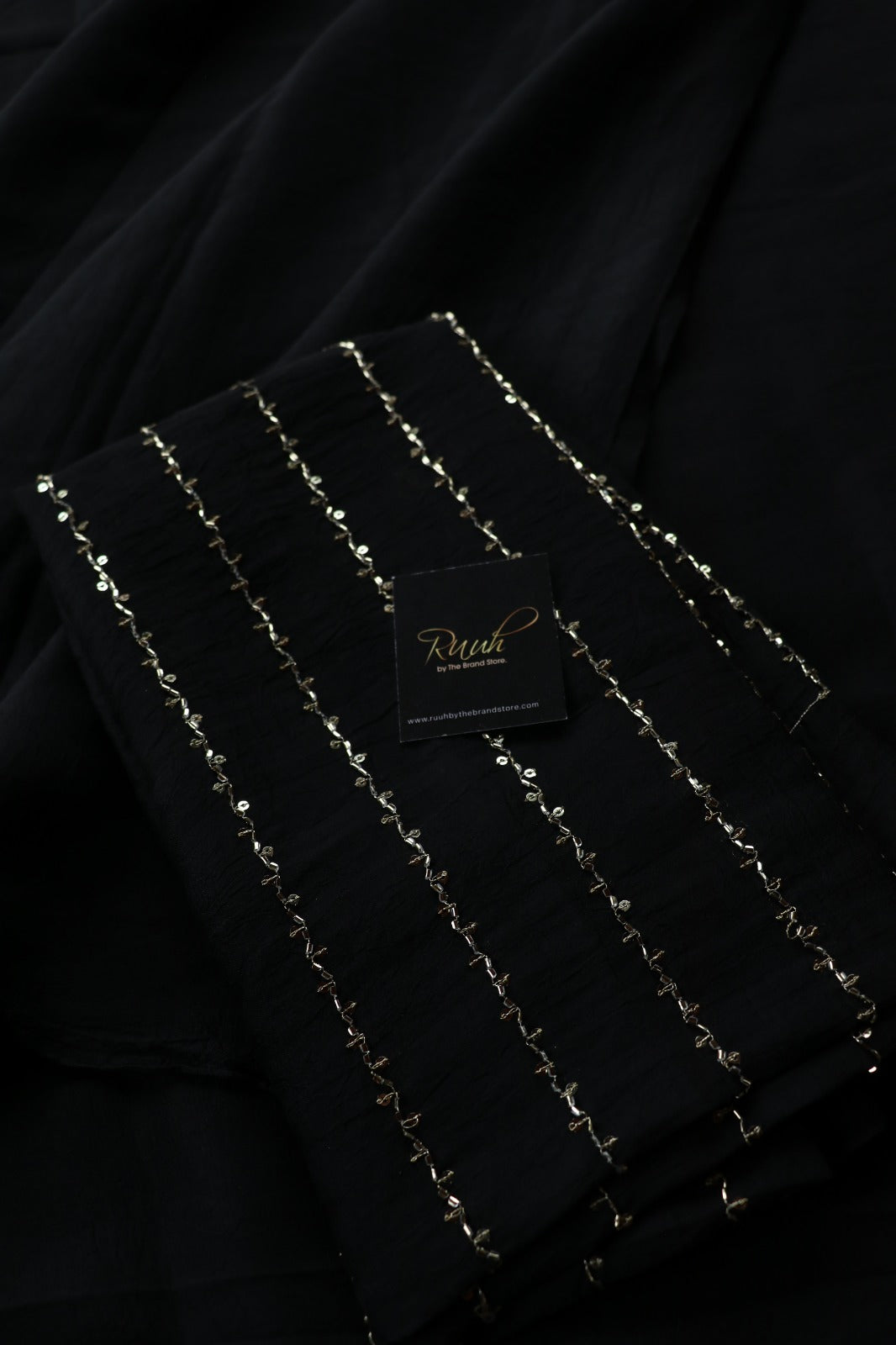 RANGOLI CRUSH SAREE - BLACK