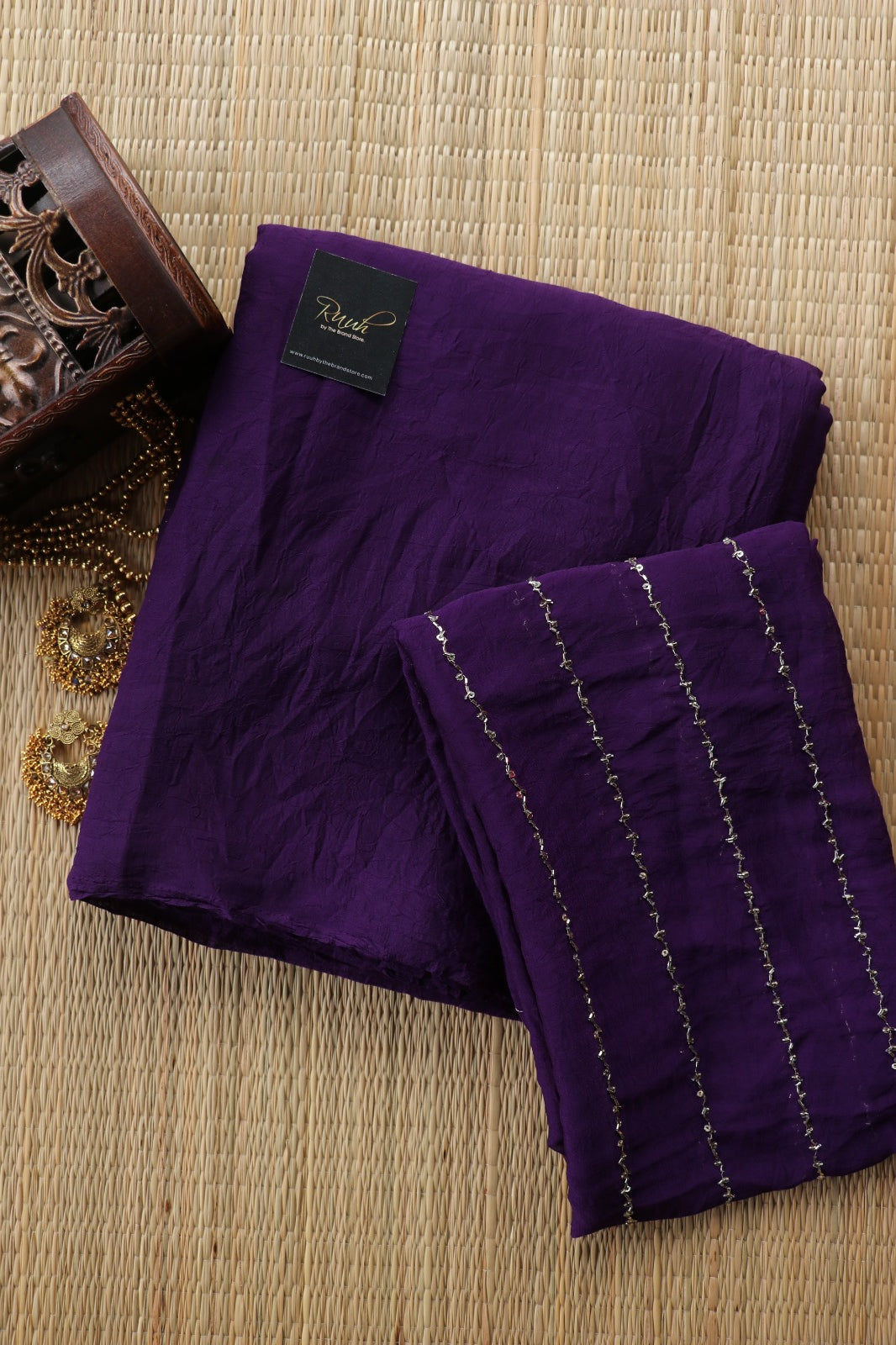 RANGOLI CRUSH SAREE - PURPLE