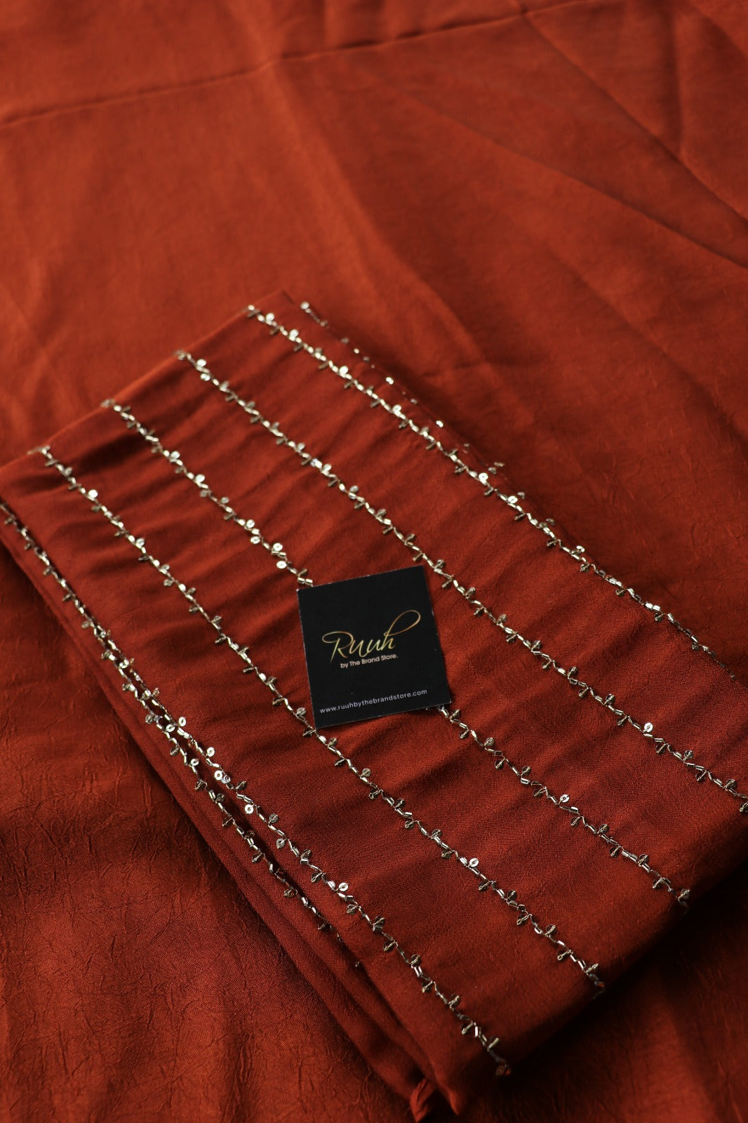 RANGOLI CRUSH SAREE - BROWN