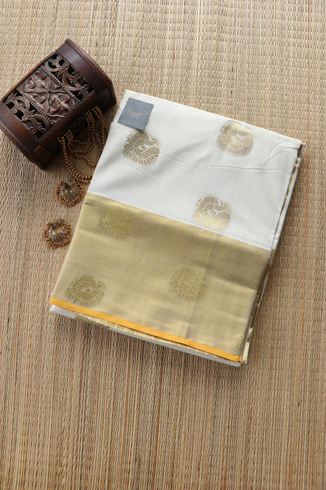 PEACOCK WOVEN KERALA COTTON SAREE- TBS26PWS