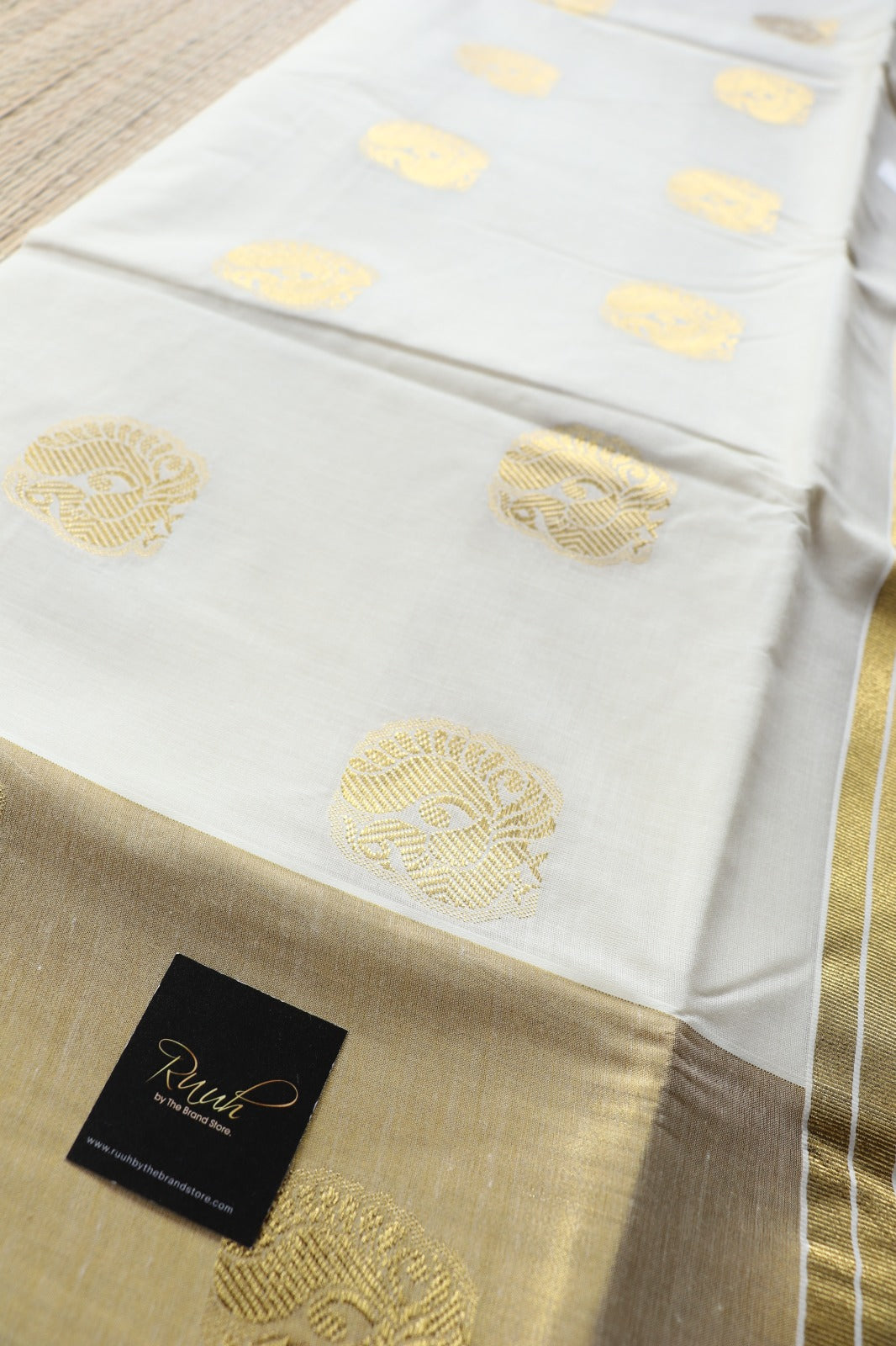 PEACOCK WOVEN KERALA COTTON SAREE- TBS26PWS