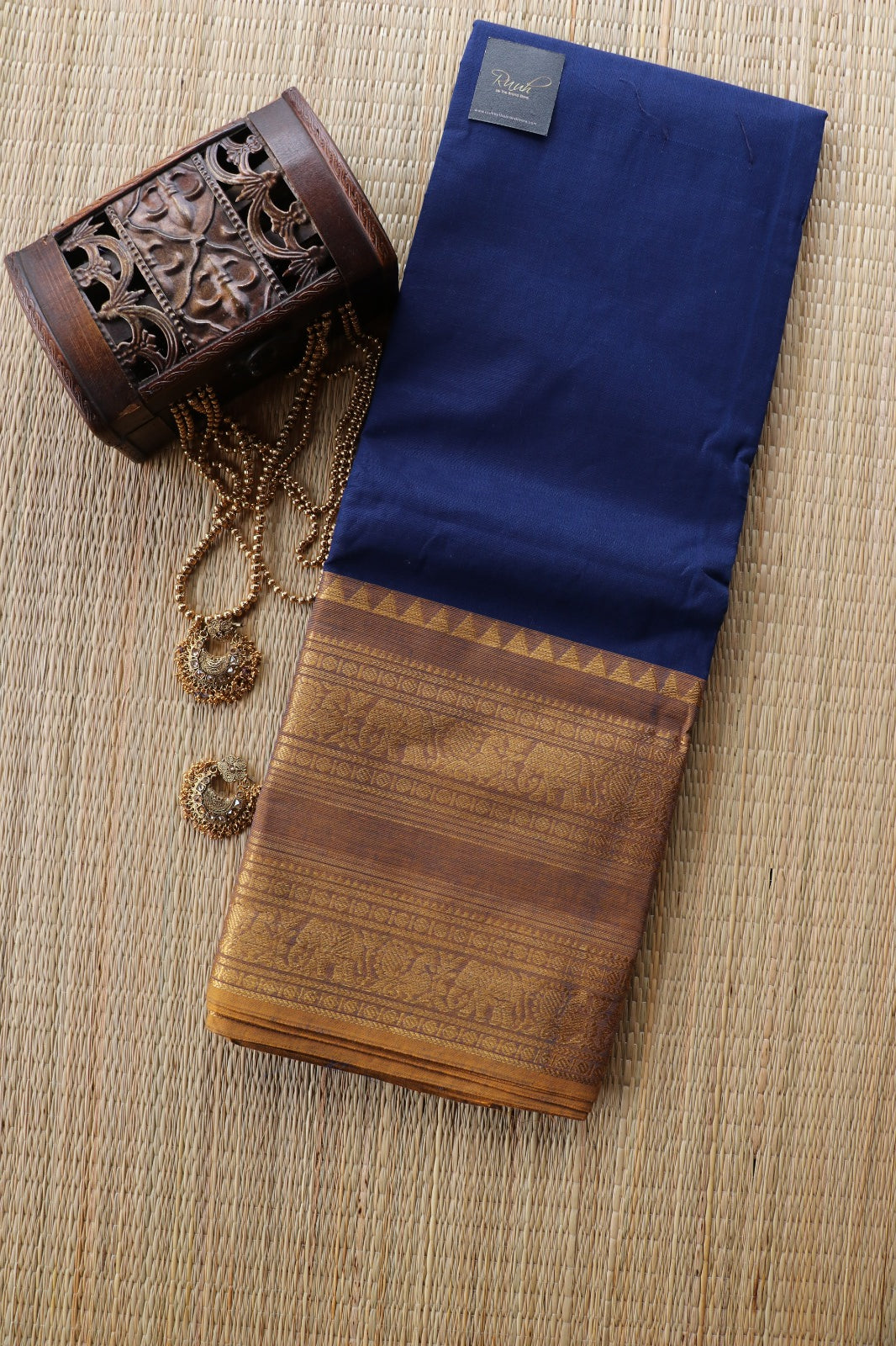KANCHI COTTON SAREE - BLUE
