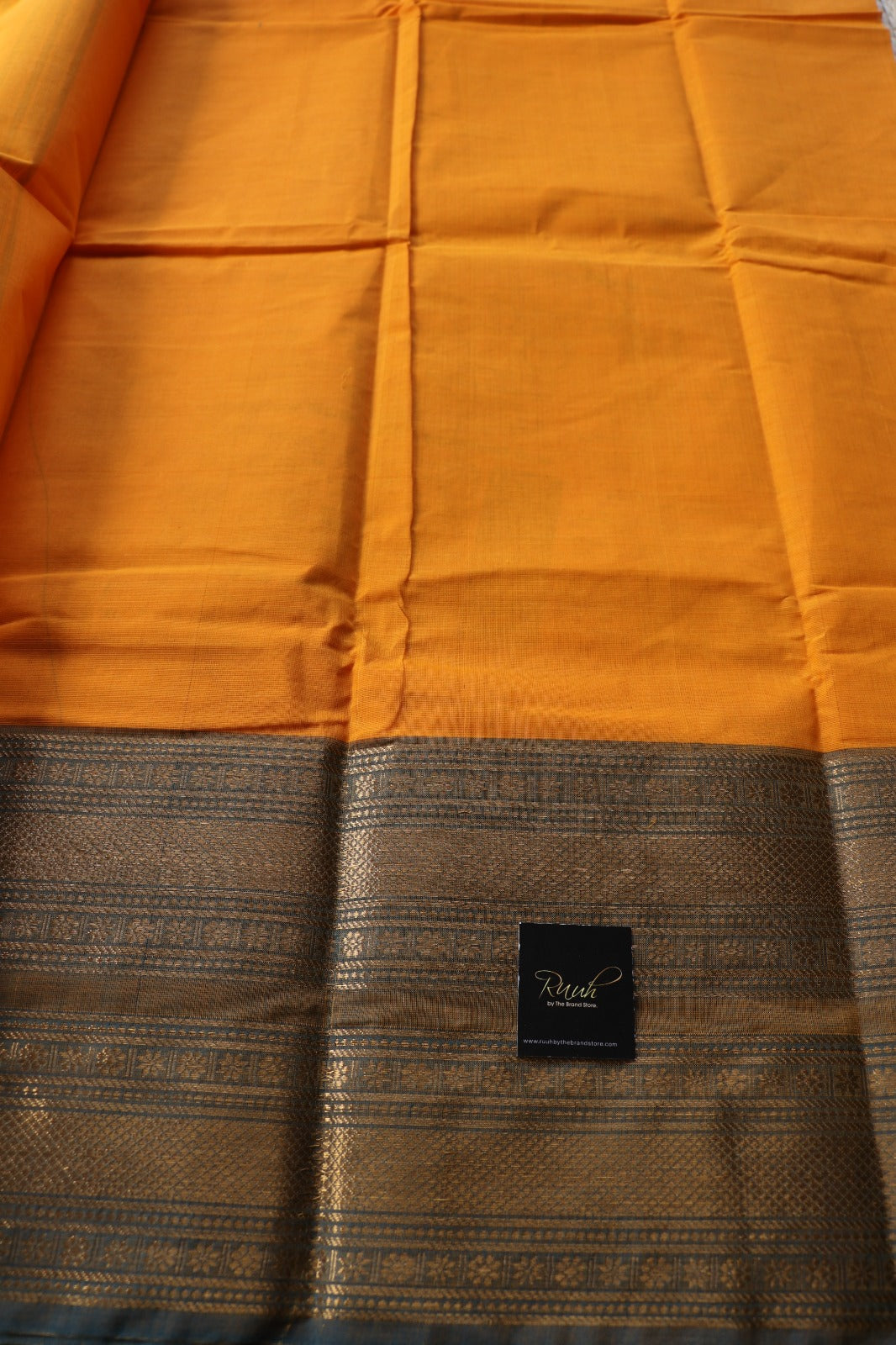 KANCHI COTTON SAREE - YELLOW