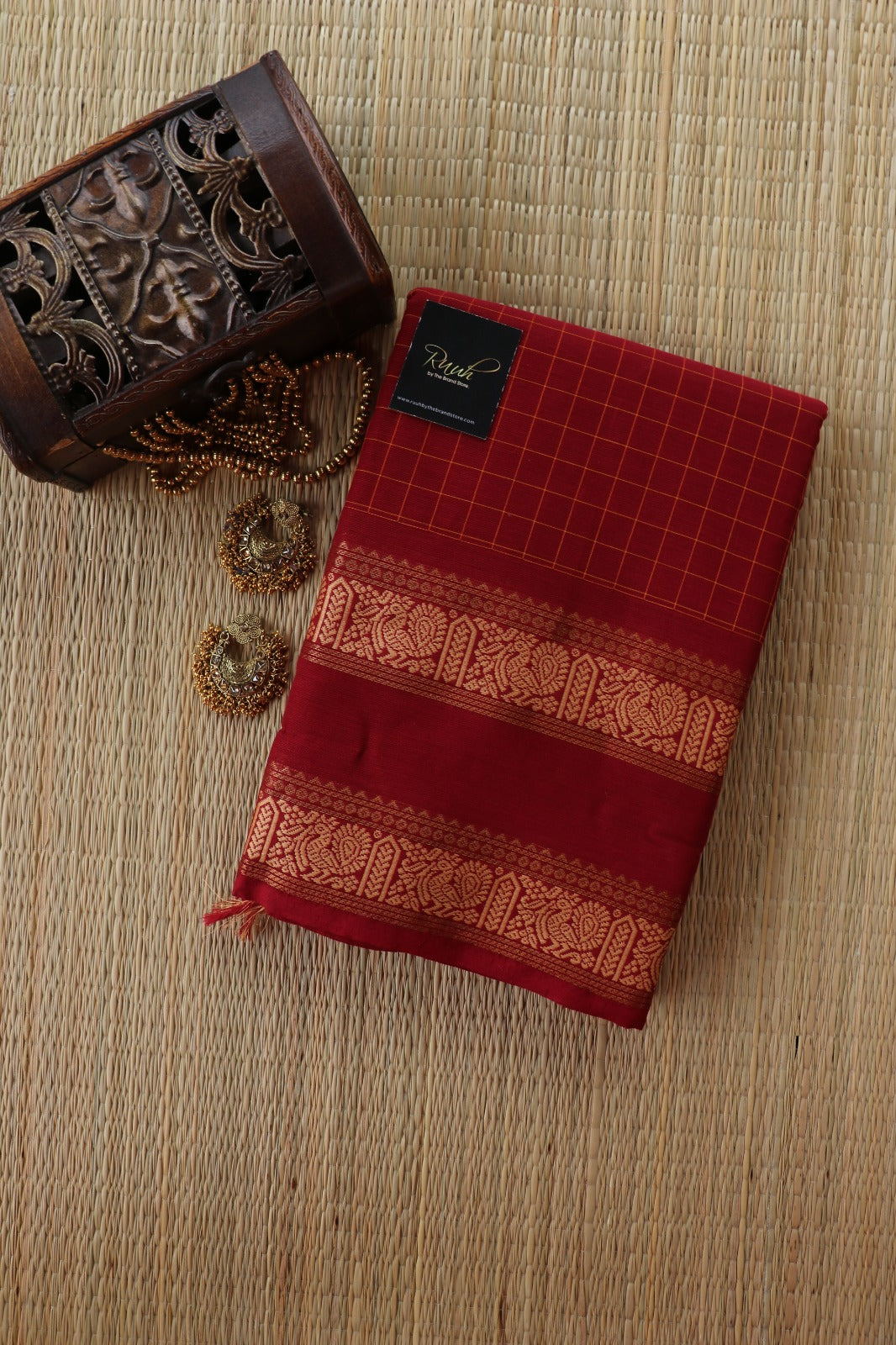 KANCHI COTTON IN RED CHECKS