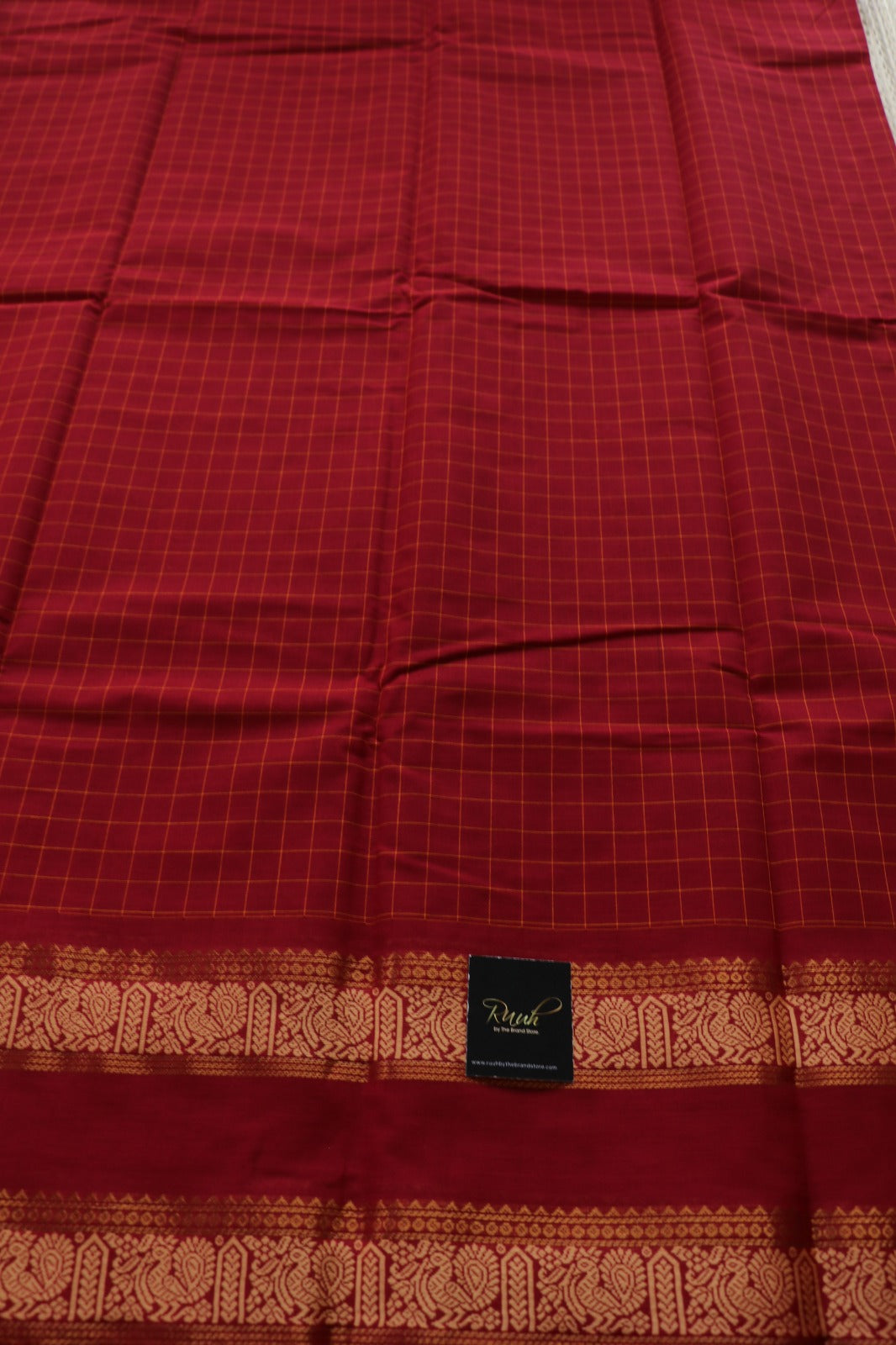 KANCHI COTTON IN RED CHECKS