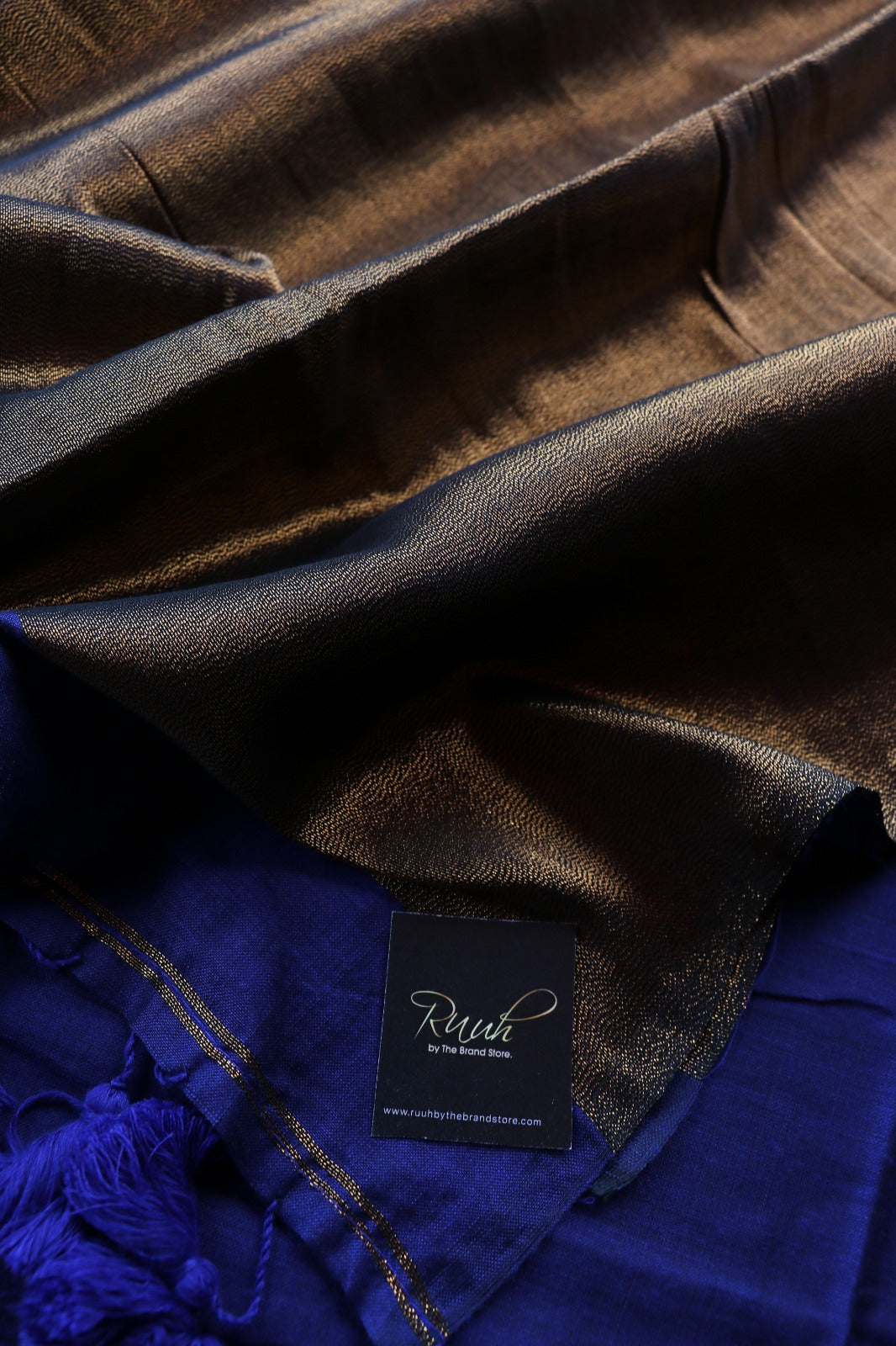 HANDLOOM COTTON SAREE - ROYAL BLUE TBS26PC