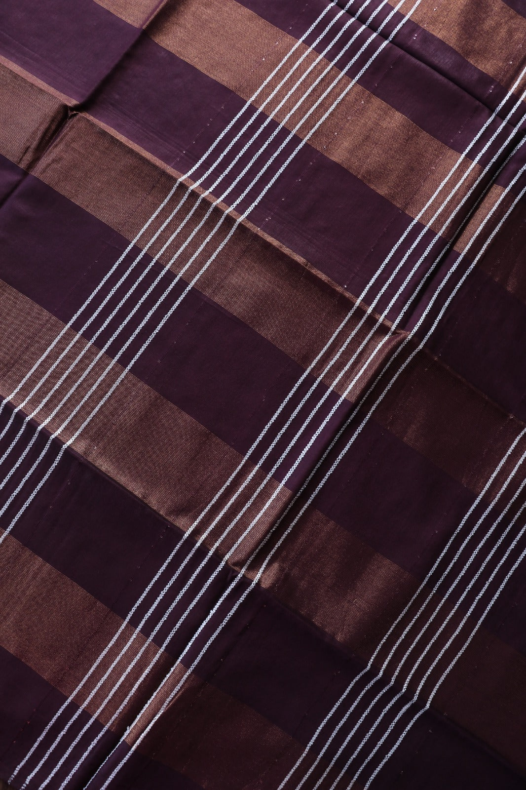 ART SILK SAREE IN STRIPE PATTERN - WINE