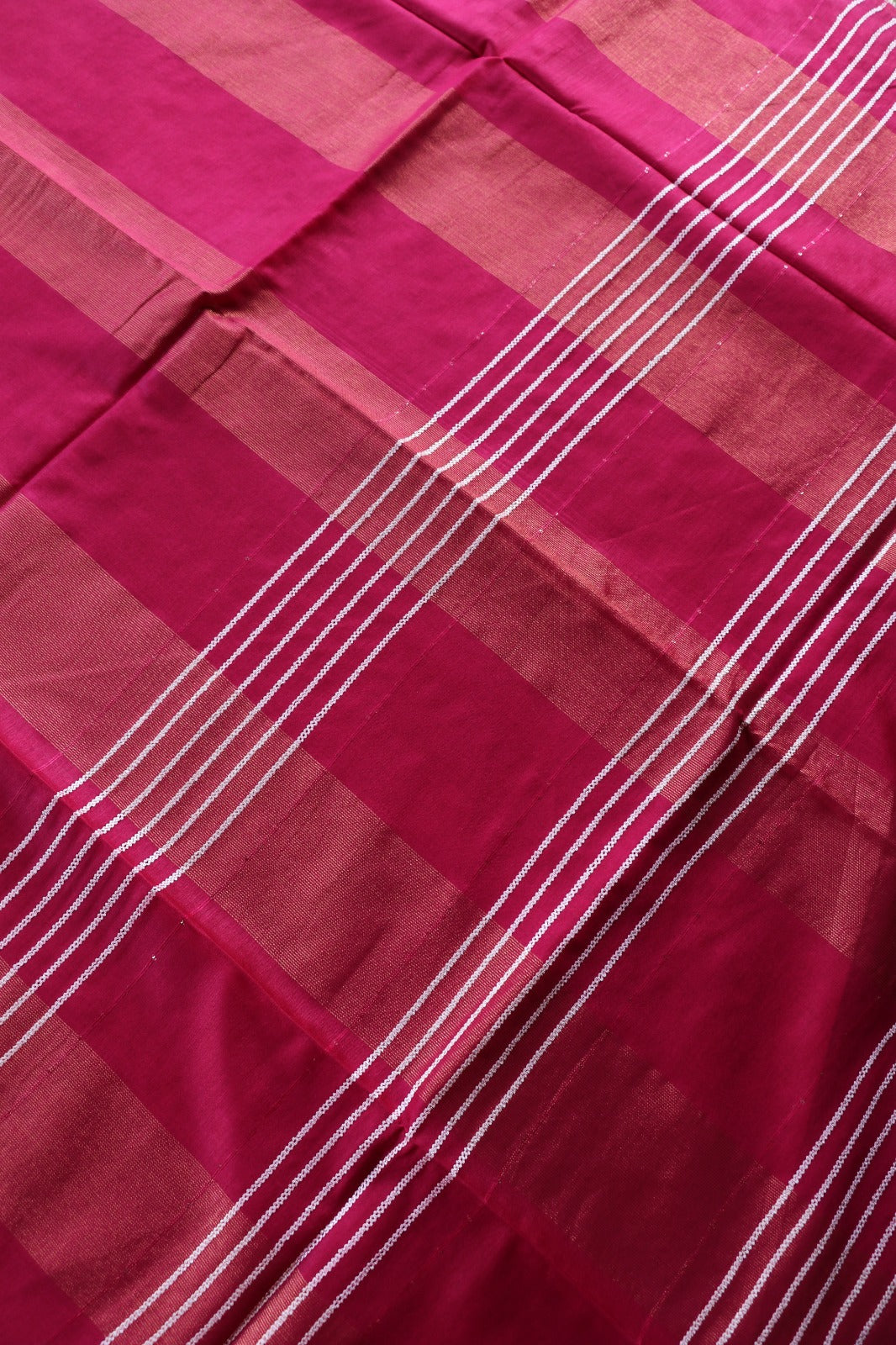 ART SILK SAREE IN STRIPE PATTERN - DARK PINK