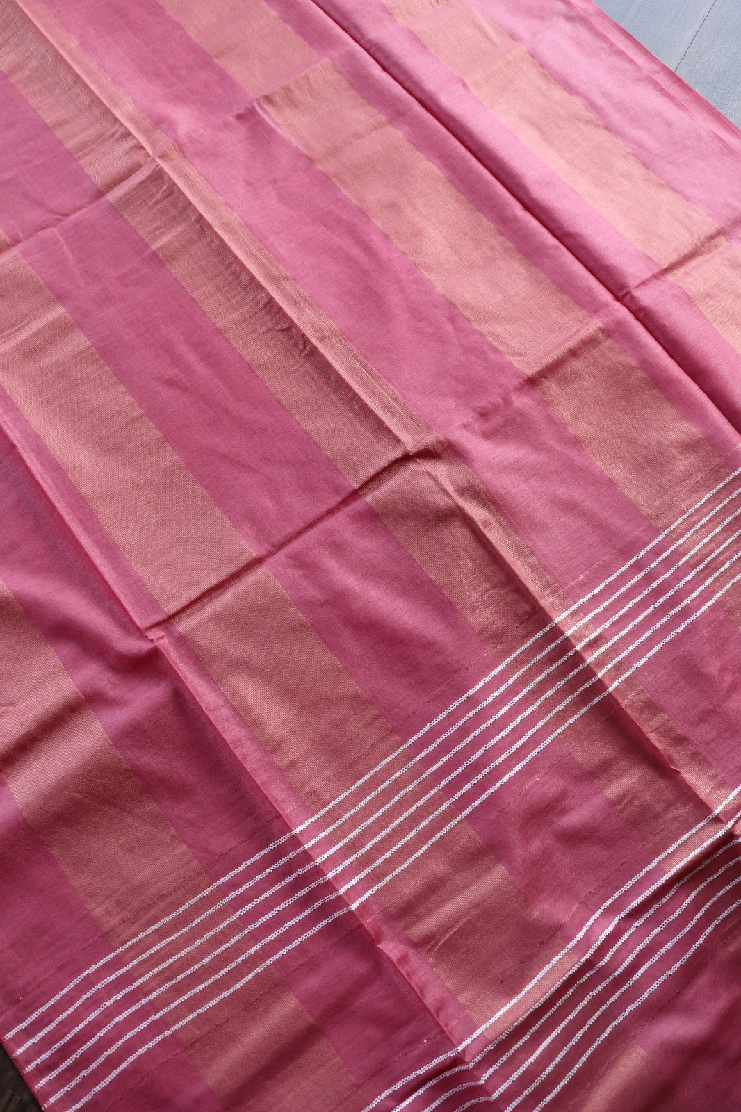 ART SILK SAREE IN STRIPE PATTERN - LIGHT PINK