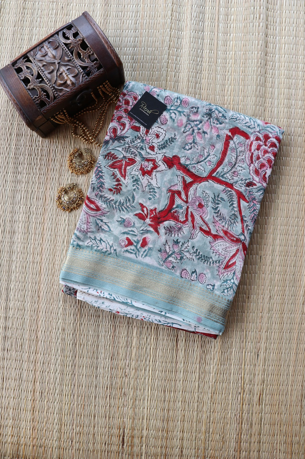 MAHESHWARI BLOCK PRINT SAREE- TBS26MBP