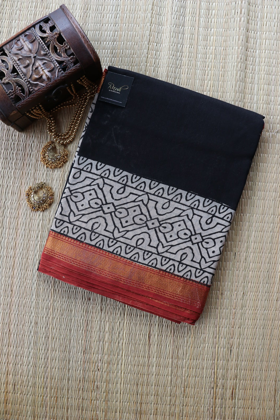 MAHESHWARI BLOCK PRINT SAREE- TBS26MBP