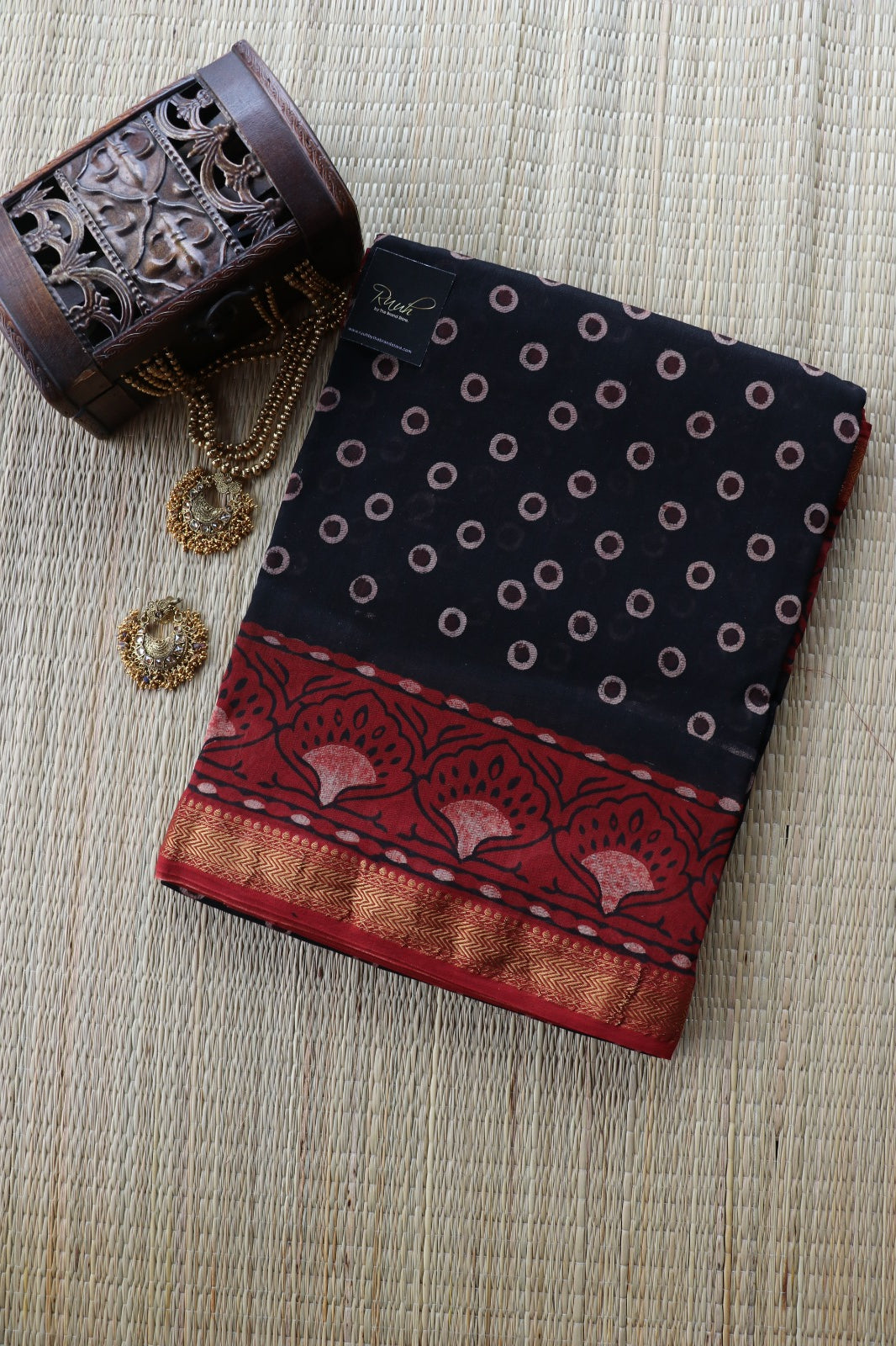 MAHESHWARI BLOCK PRINT SAREE- TBS26MBP