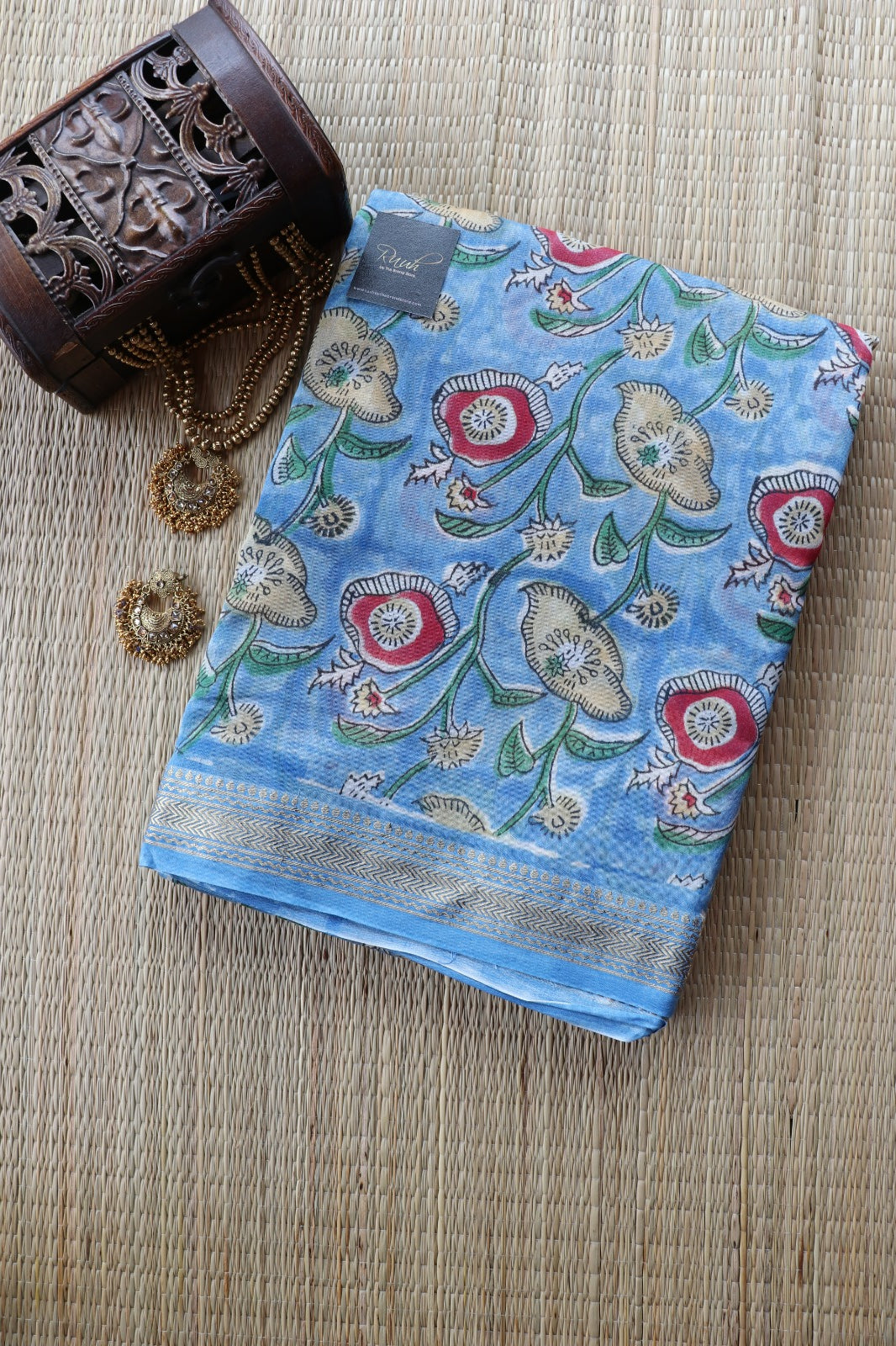 MAHESHWARI BLOCK PRINT SAREE- TBS26MBP