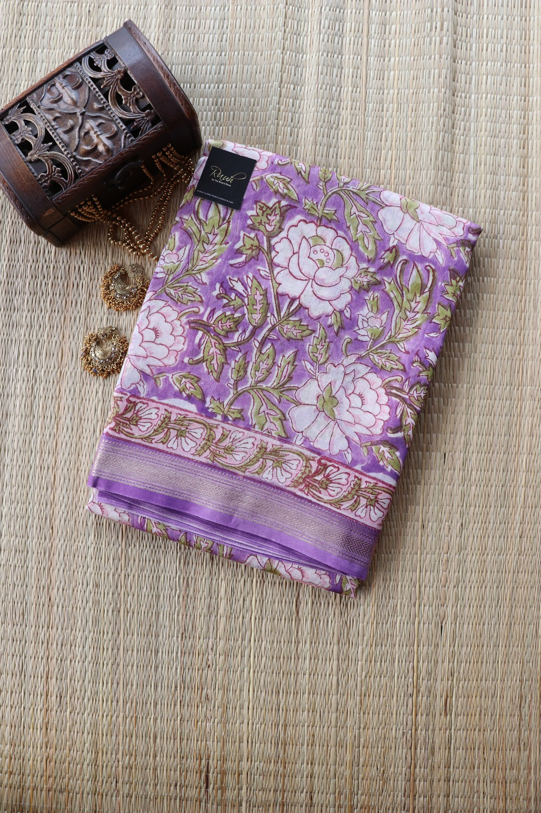 MAHESHWARI BLOCK PRINT SAREE- TBS26MBP
