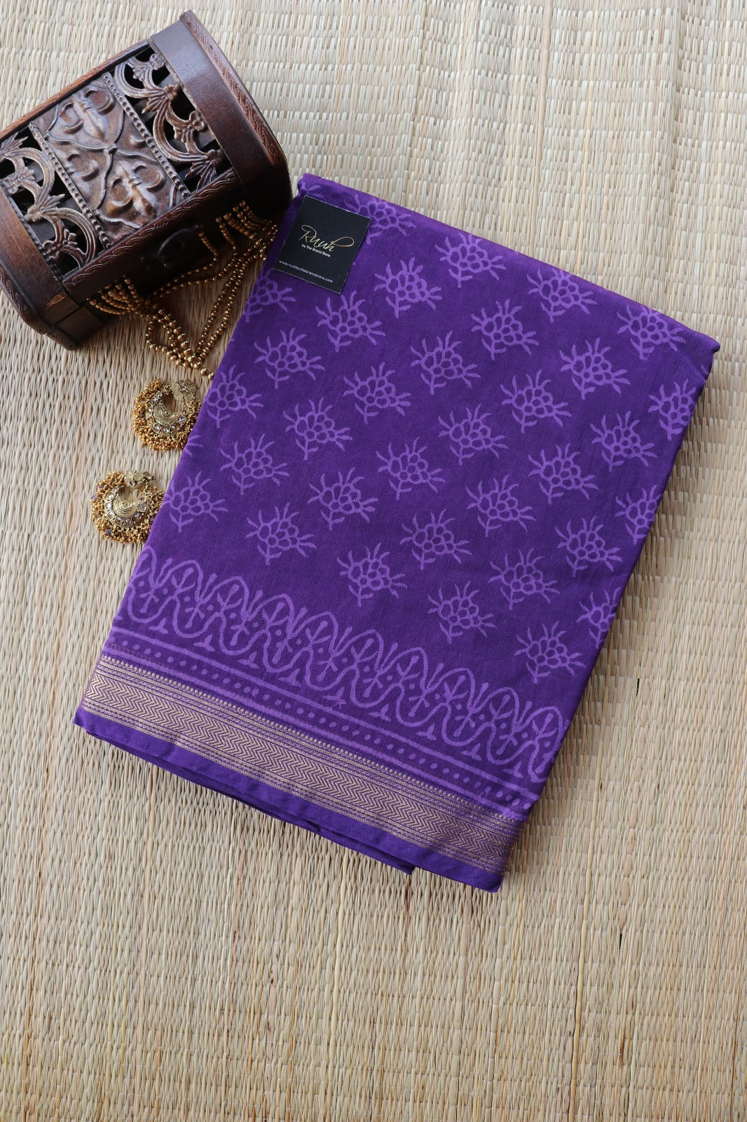 MAHESHWARI BLOCK PRINT SAREE- TBS26MBP