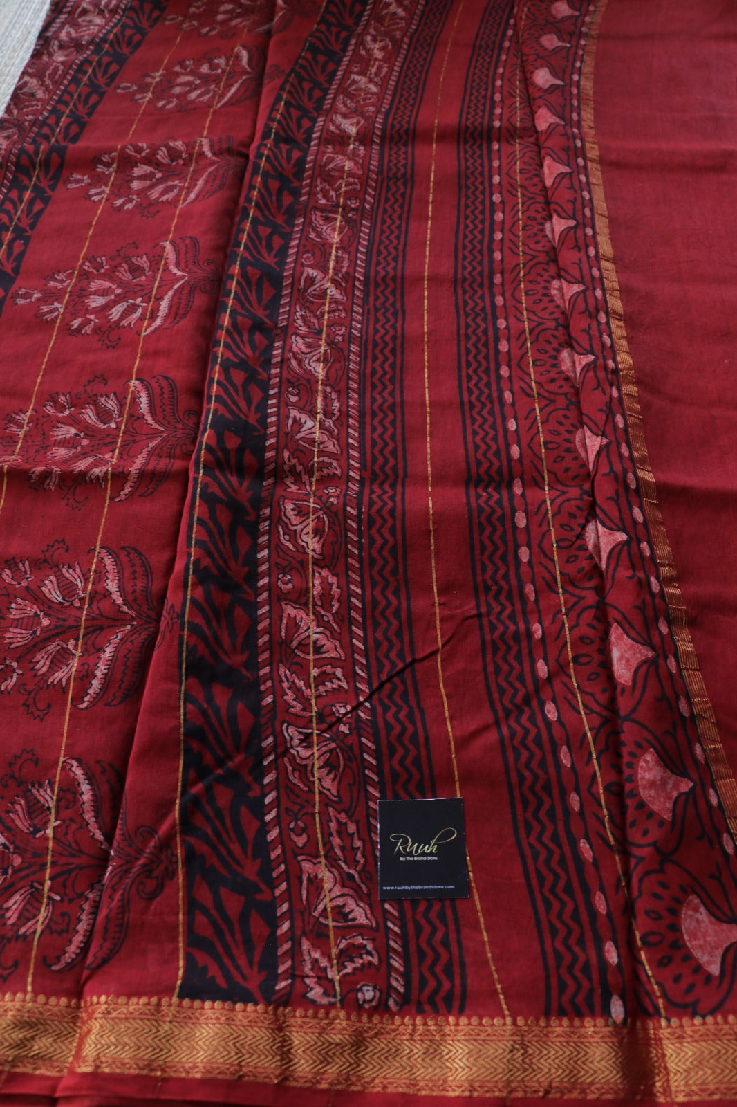 MAHESHWARI BLOCK PRINT SAREE- TBS26MBP