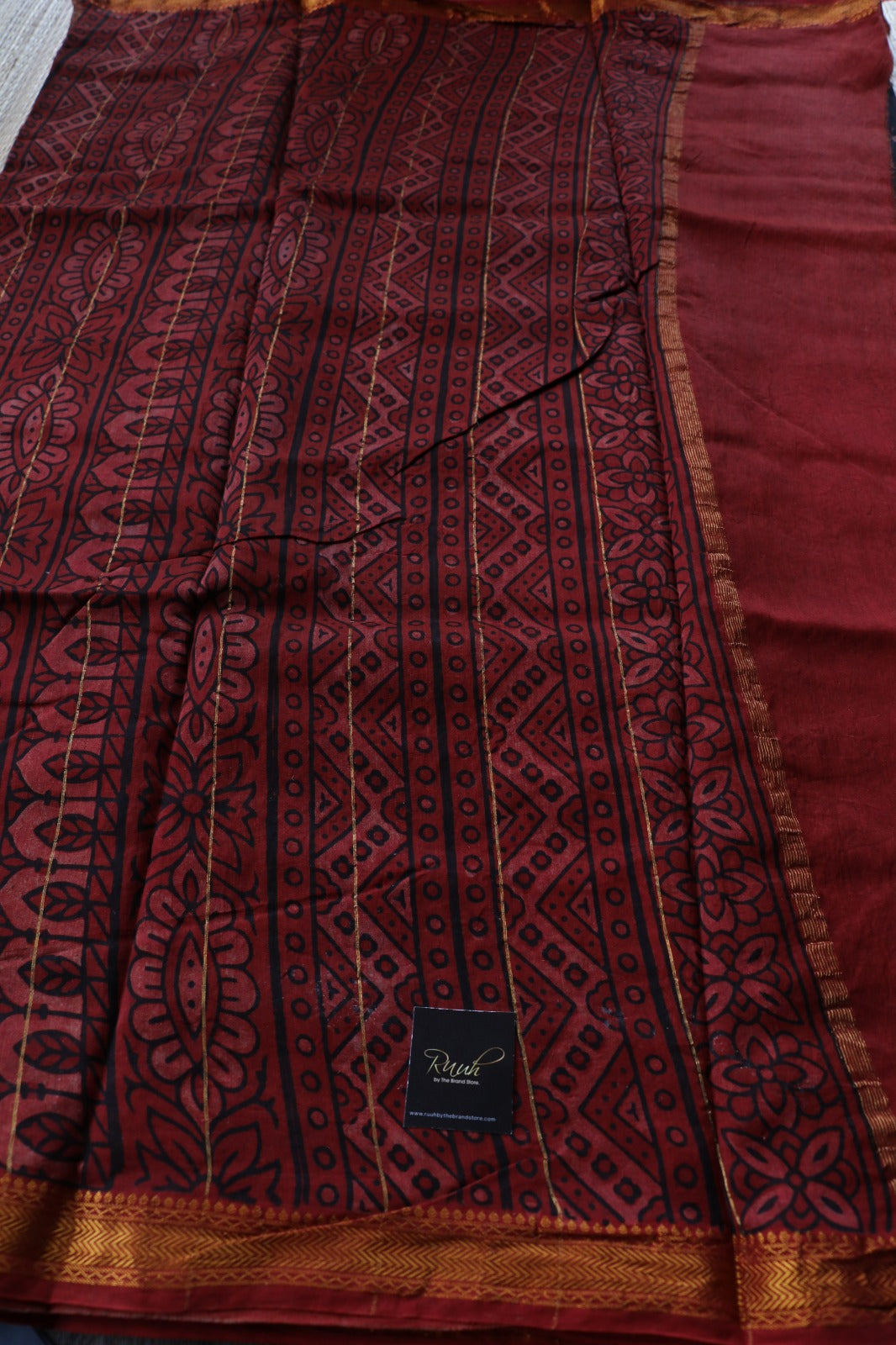 MAHESHWARI BLOCK PRINT SAREE- TBS26MBP