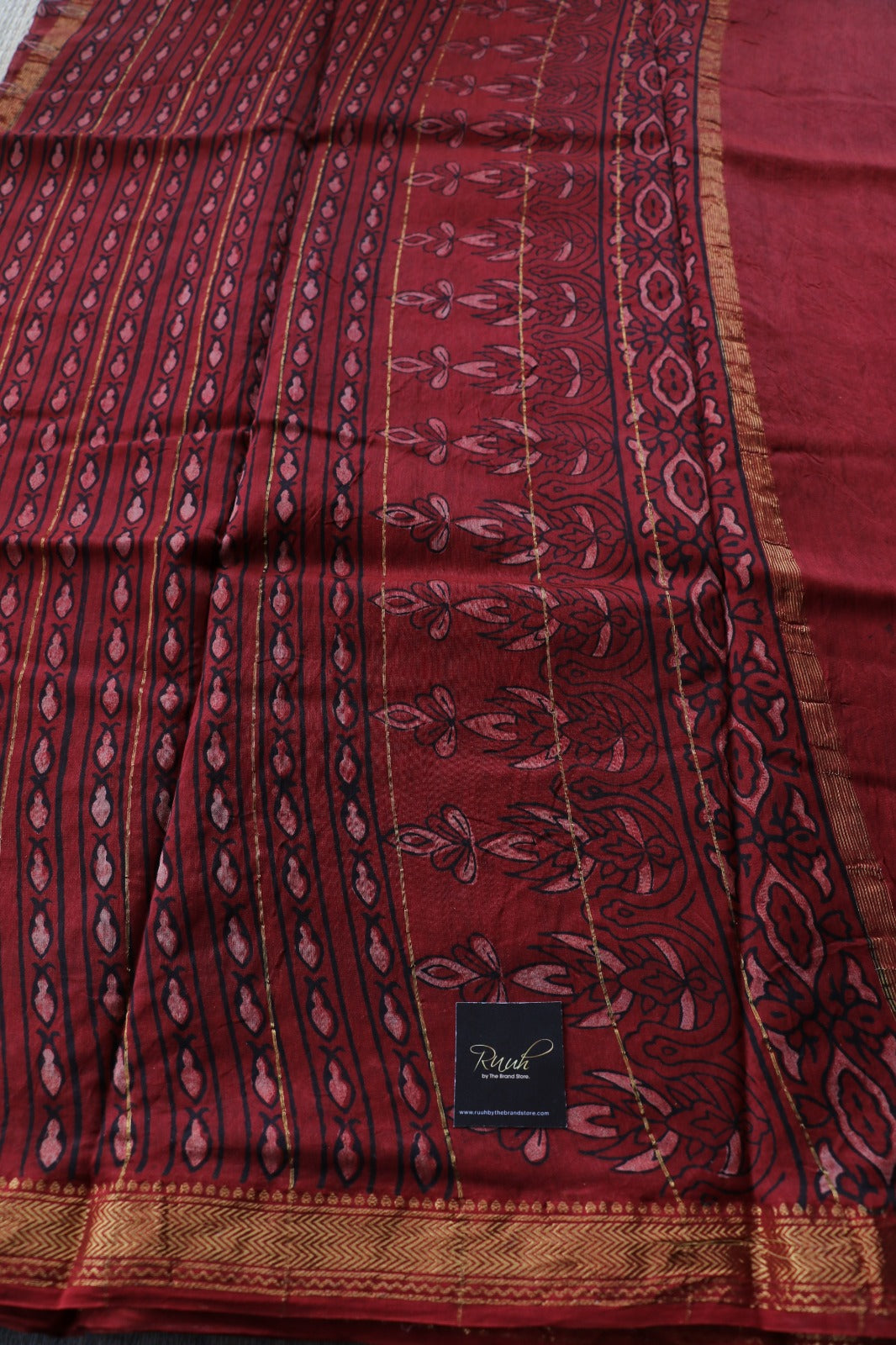 MAHESHWARI BLOCK PRINT SAREE- TBS26MBP