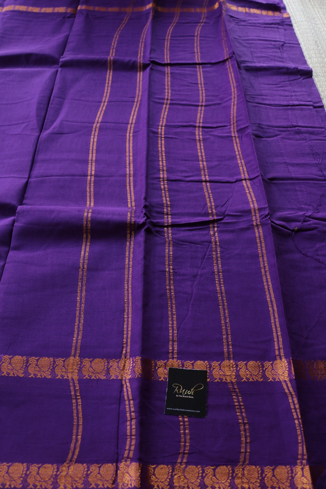 PLAIN SUNGUDI SAREE- PURPLE