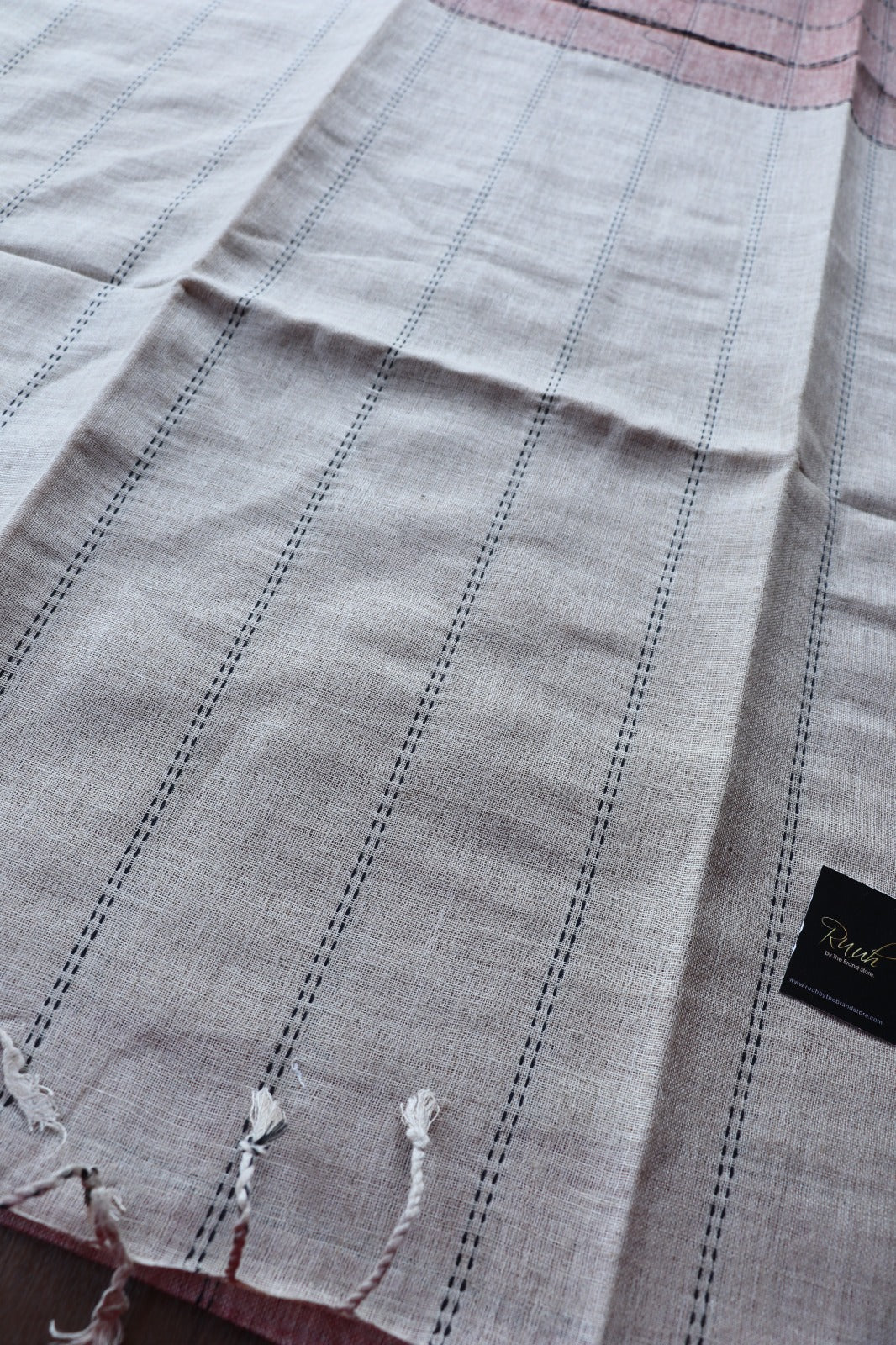 PURE LINEN CHECK SAREE TBS26PLC