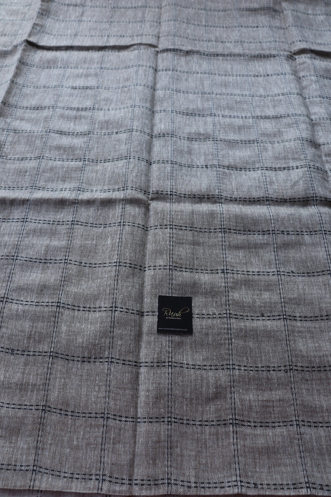PURE LINEN CHECK SAREE TBS26PLC