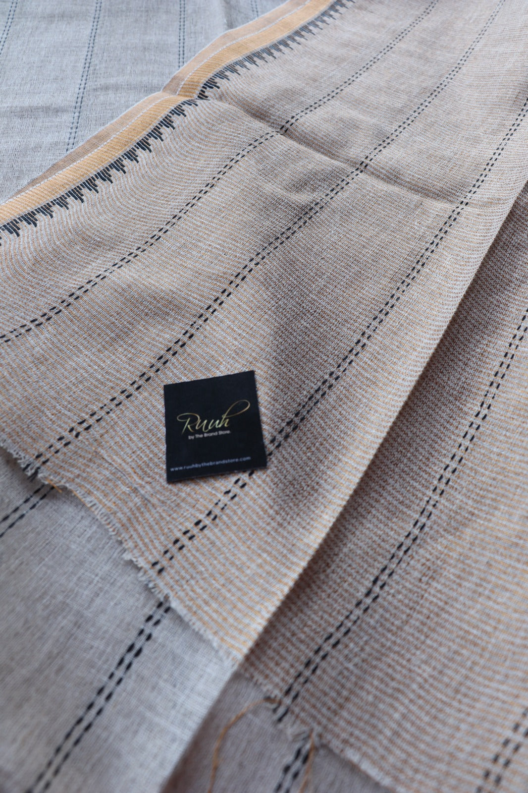 PURE LINEN CHECK SAREE - TBS26PLC