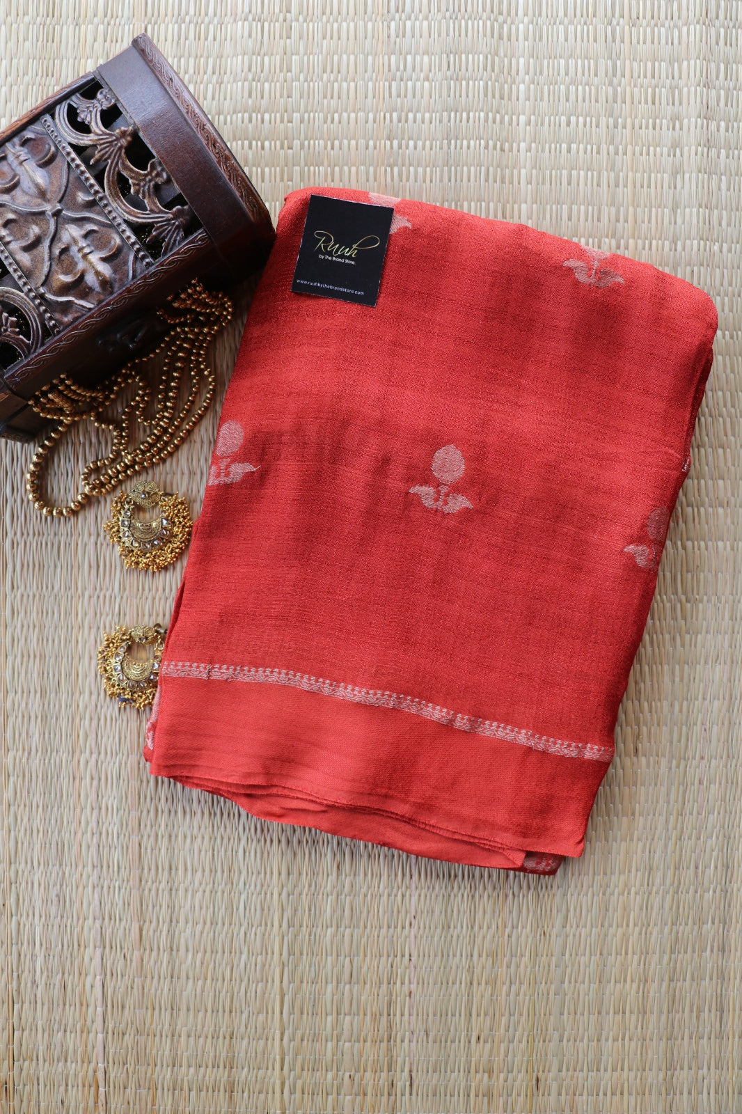 BURNT ORANGE VISCOSE SILK SAREE- TBS26VSS
