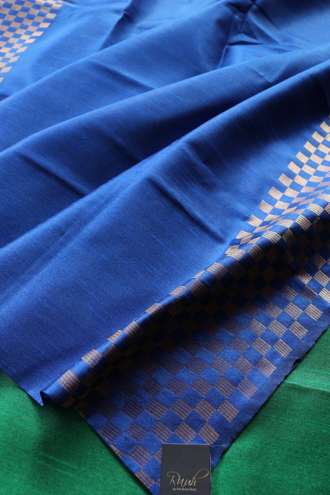 BLUE - GREEN SEMI SILK SAREE
