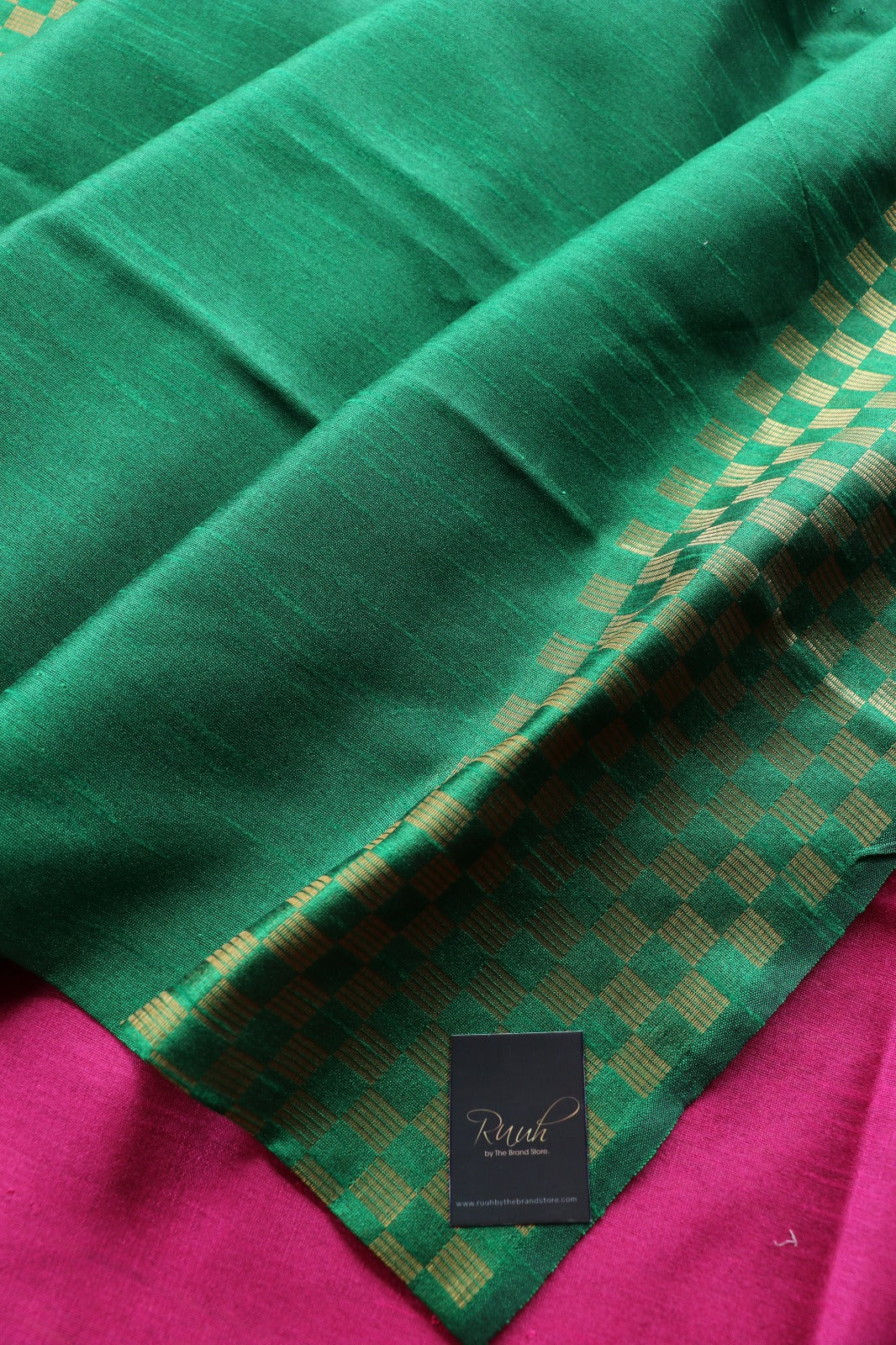 GREEN-PINK SEMI SILK SAREE