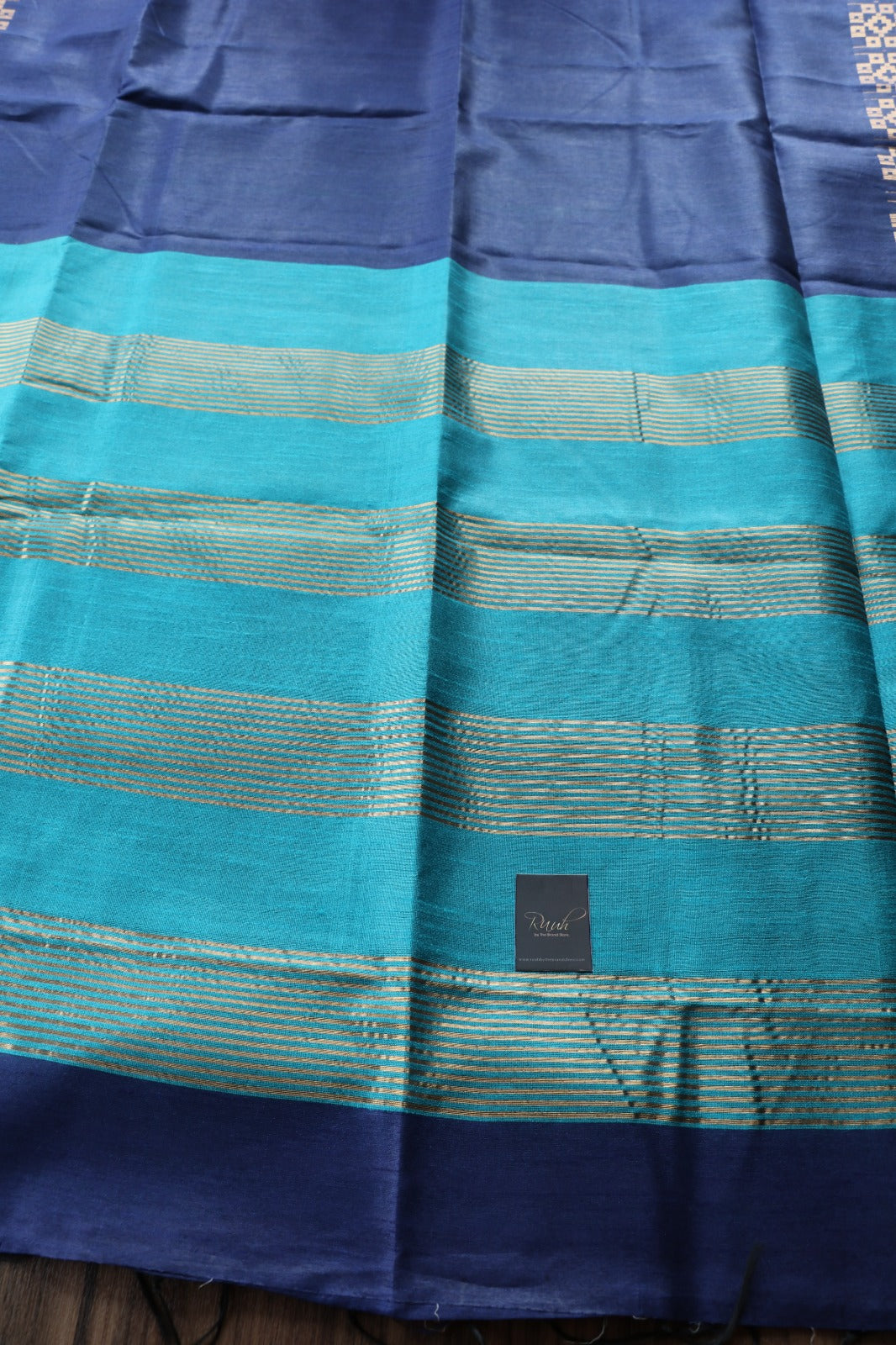 BLUE - LIGHT BLUE SEMI SILK SAREE