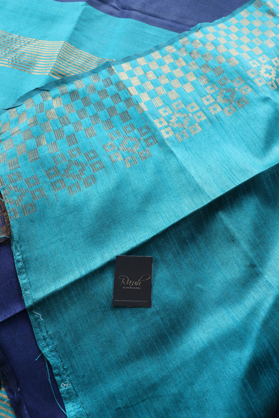 BLUE - LIGHT BLUE SEMI SILK SAREE